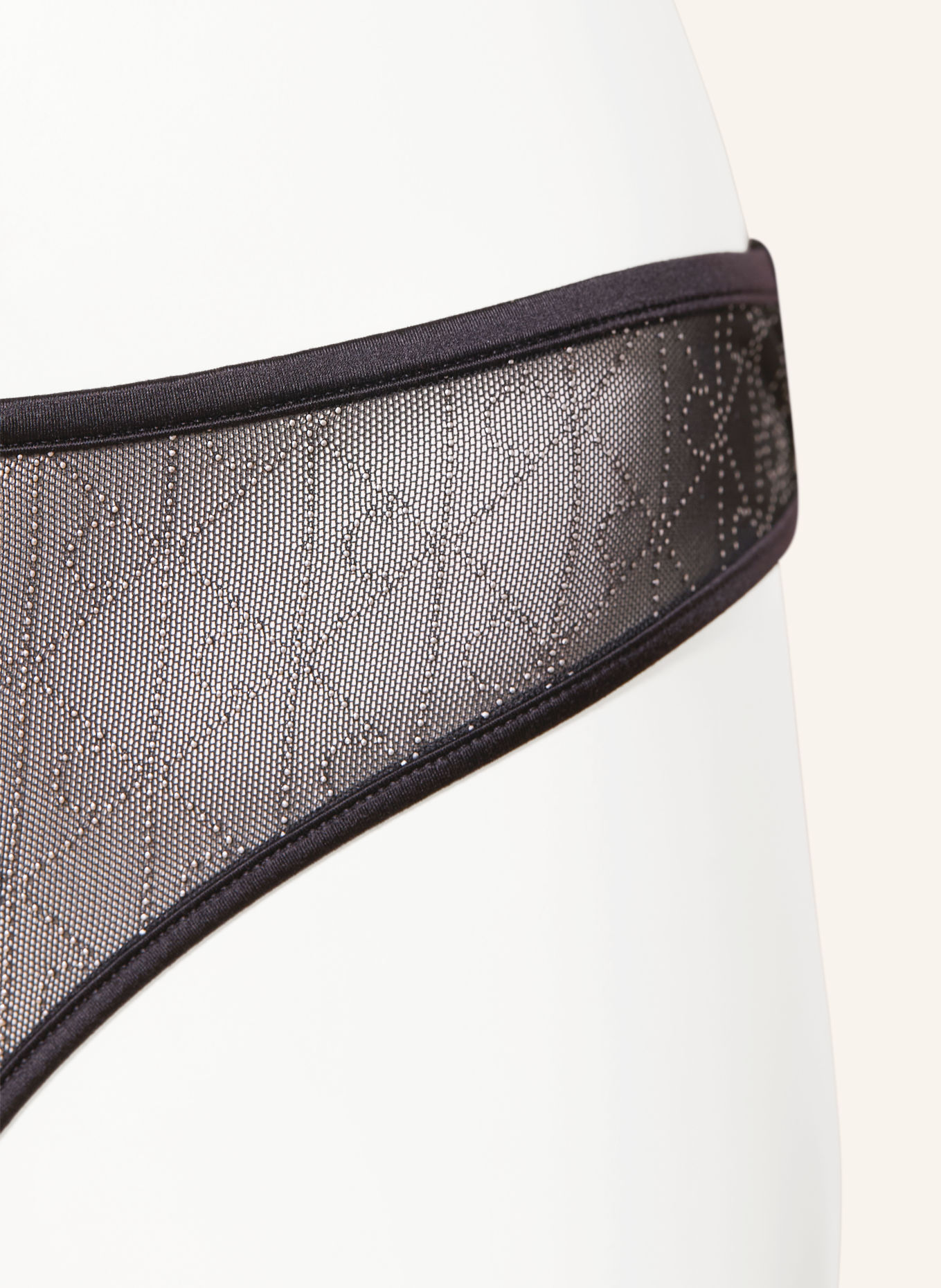 Calvin Klein String MINIMALIST EMBLEM met sierstenen: ZWART