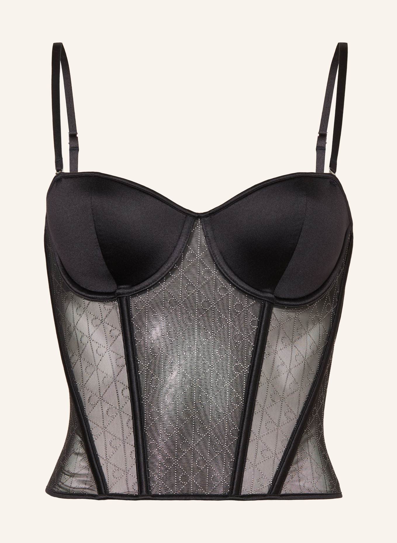 Calvin Klein Corsage MINIMALIST EMBLEM met sierstenen: ZWART