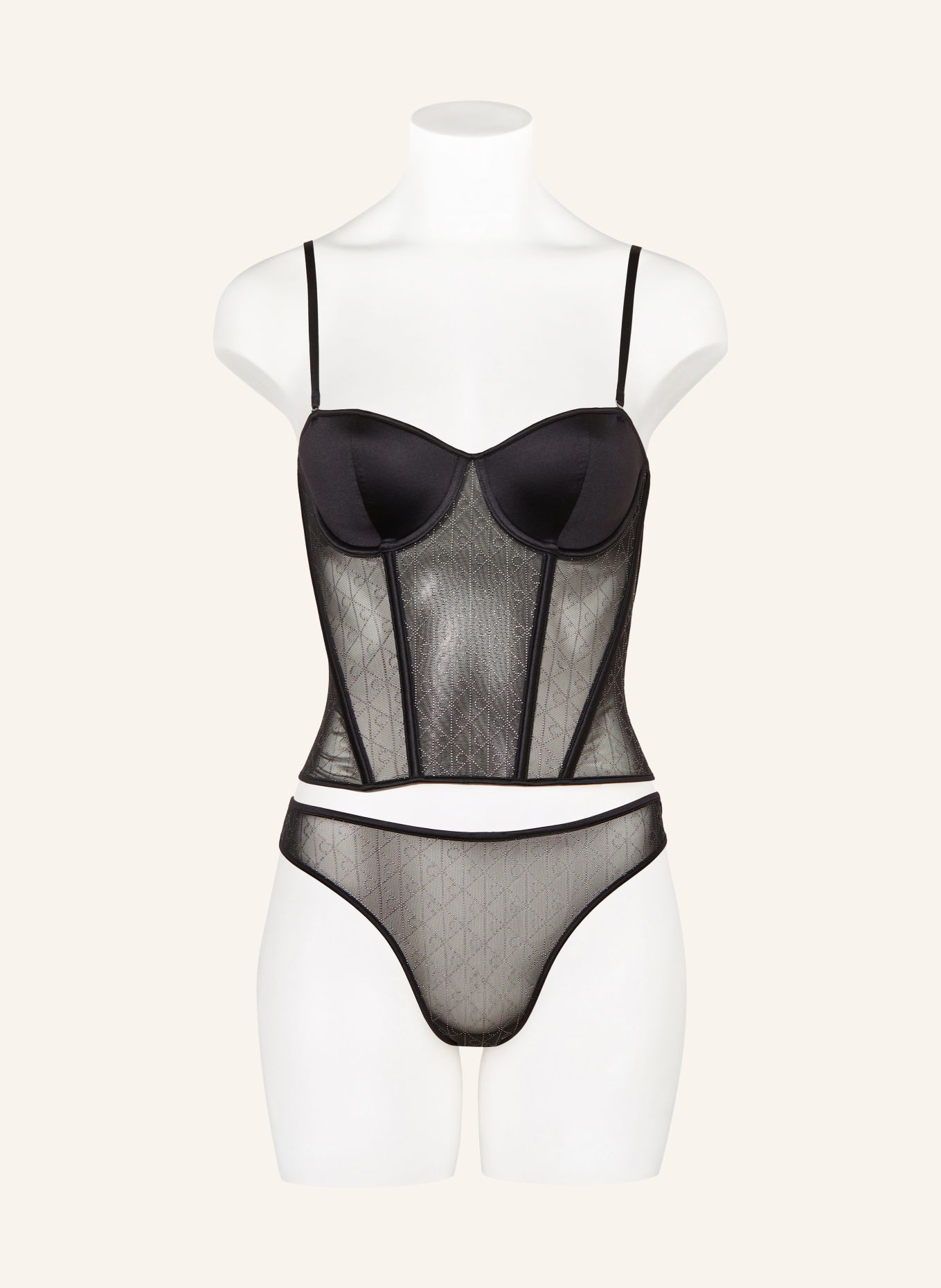 Calvin Klein Corsage MINIMALIST EMBLEM met sierstenen: ZWART