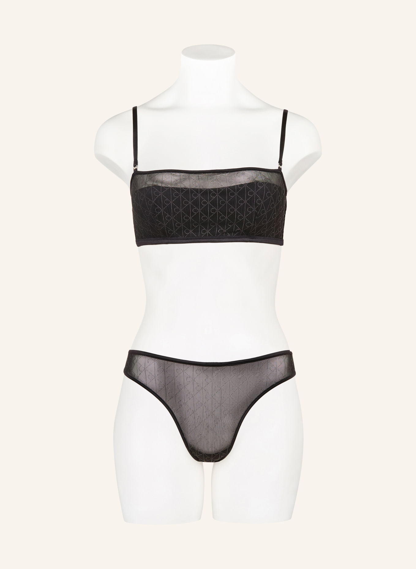 Calvin Klein Bustier MINIMALIST EMBLEM met sierstenen: ZWART