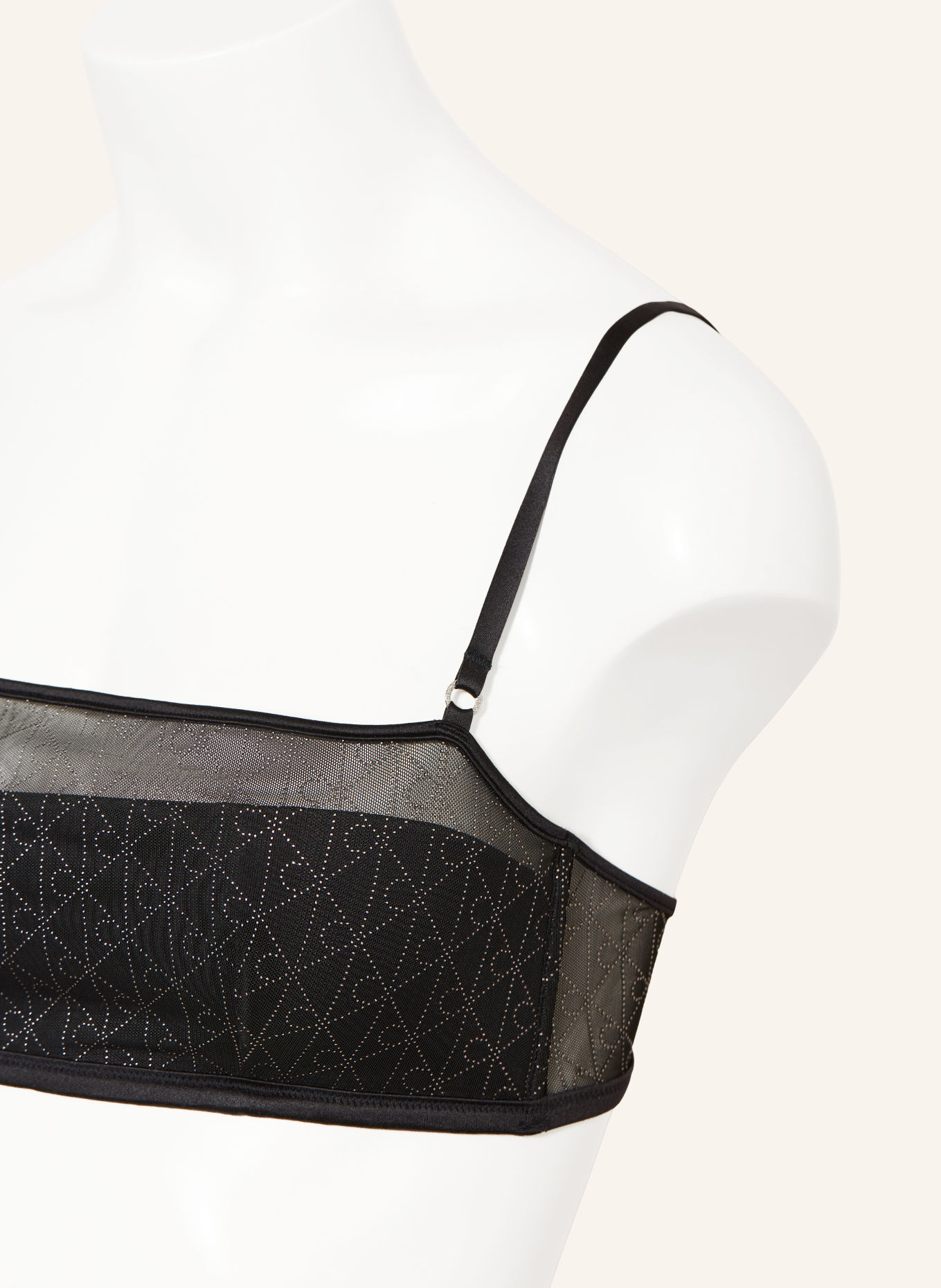 Calvin Klein Bustier MINIMALIST EMBLEM met sierstenen: ZWART