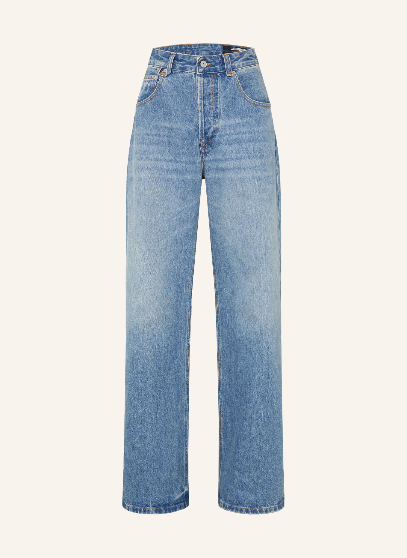 JACQUEMUS Wide Leg Jeans LE DE-NIMES LARGE: 33C BLUE/TABAC