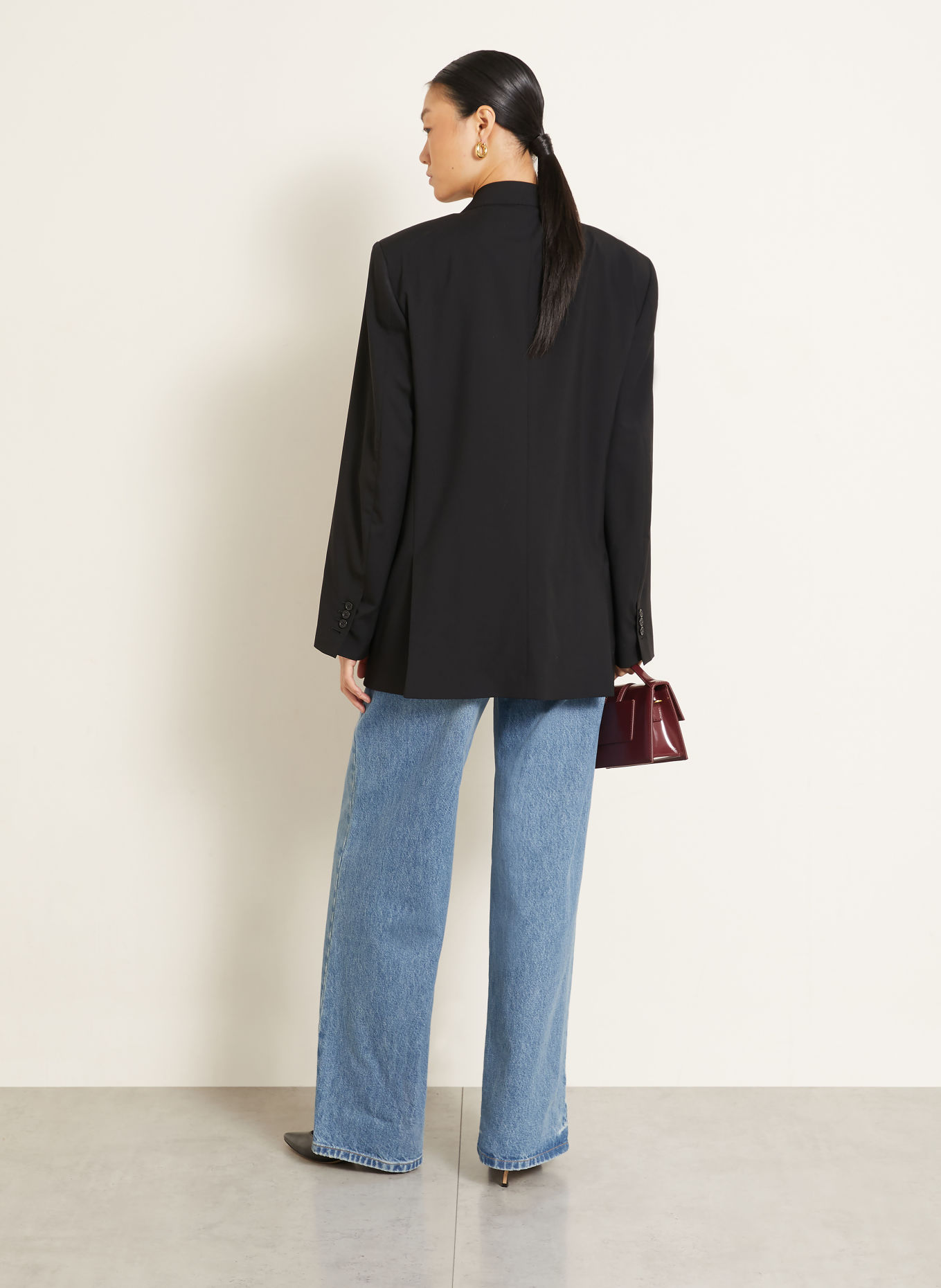 JACQUEMUS Wide Leg Jeans LE DE-NIMES LARGE: 33C BLUE/TABAC