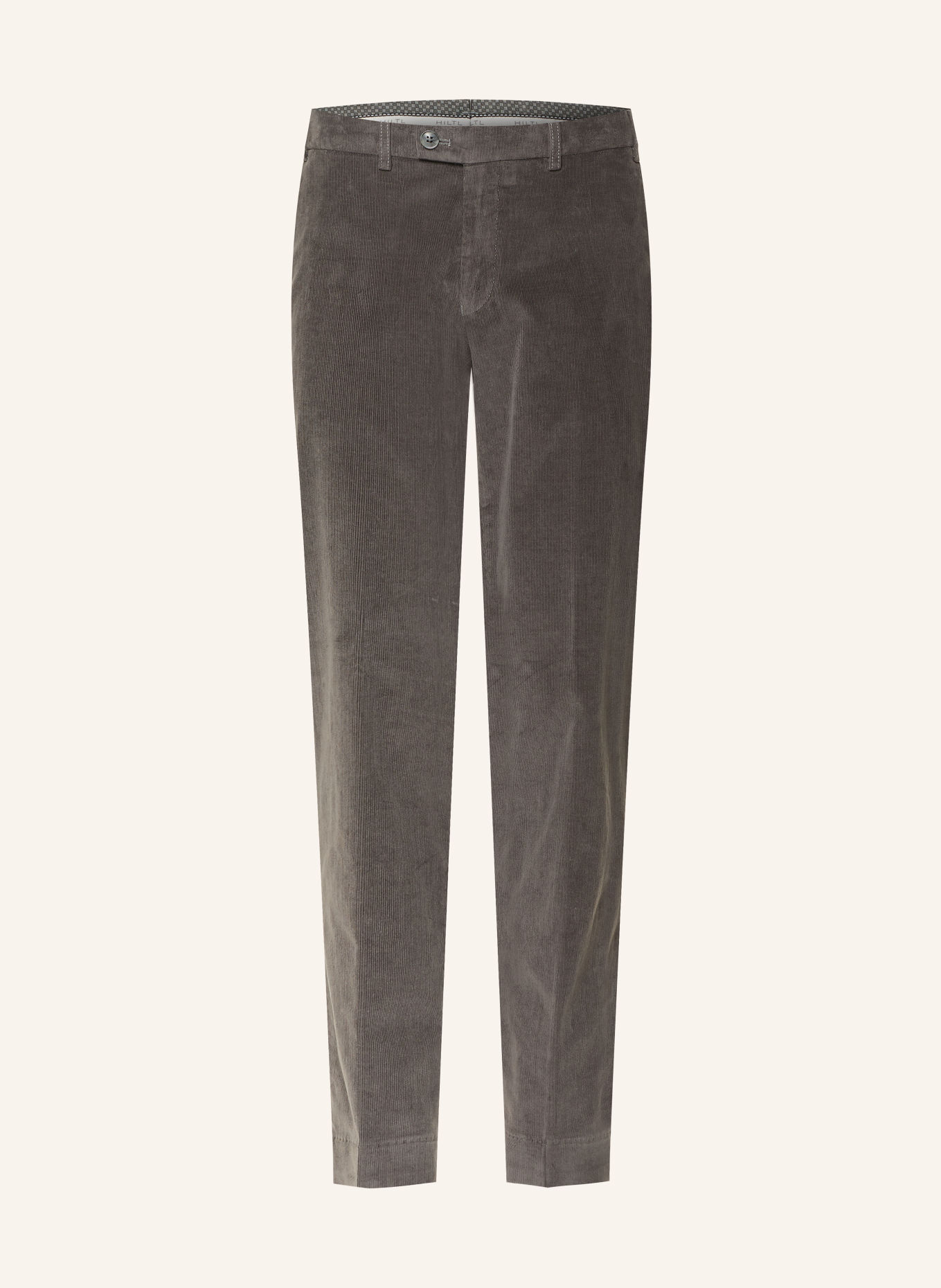 HILTL Pantaloni din velur PARMA, croială regulată: GRI
