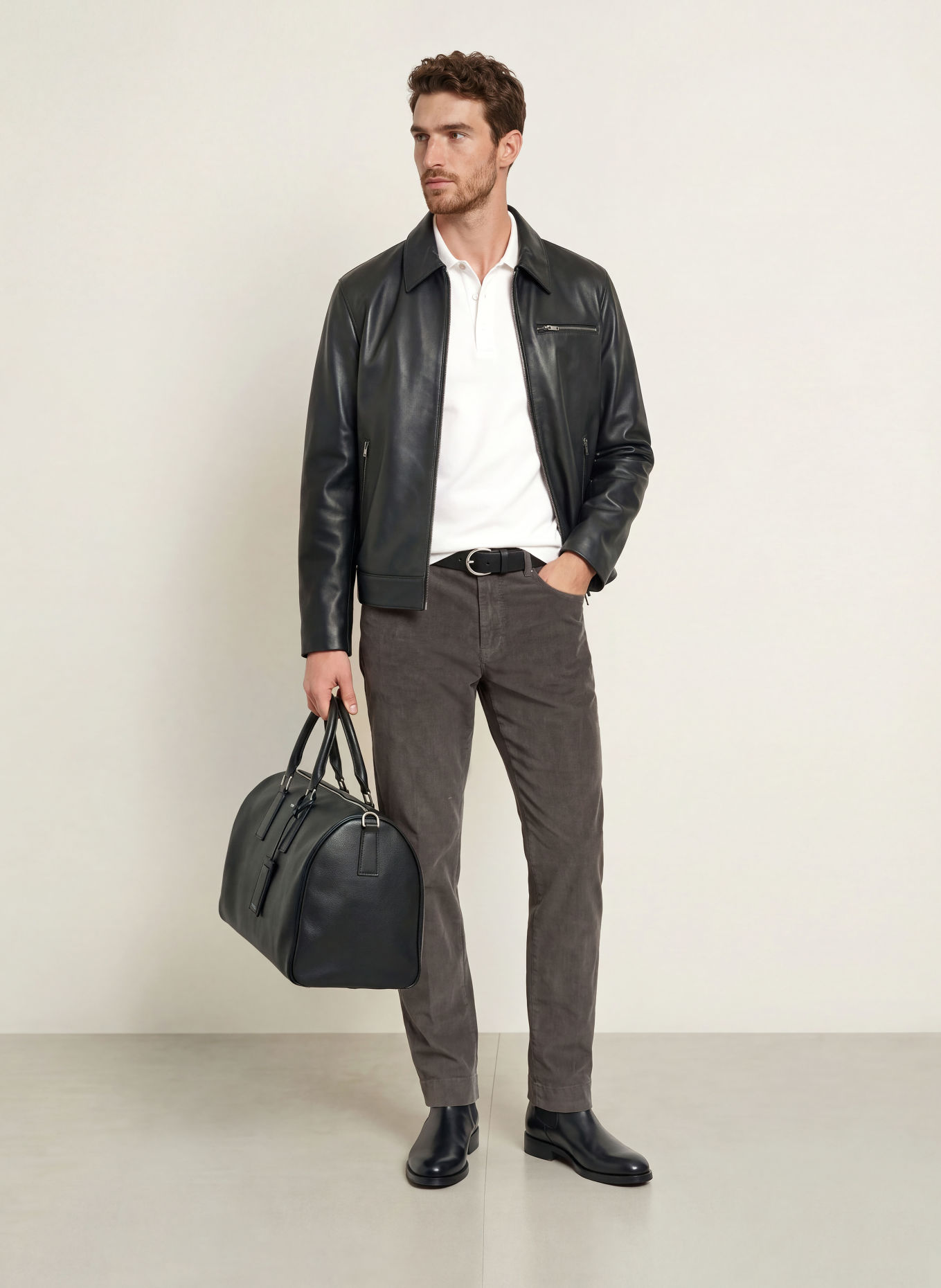 HILTL Pantaloni din velur PARMA, croială regulată: GRI