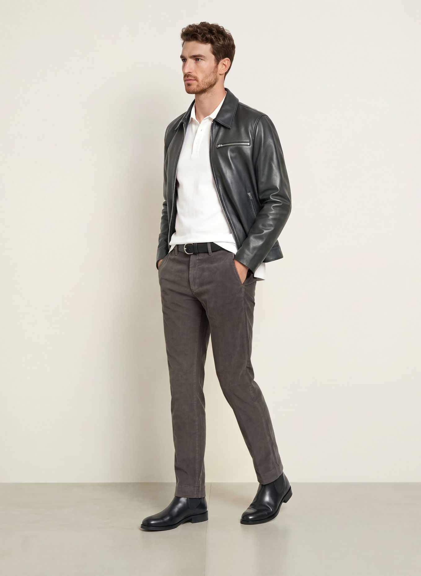 HILTL Pantaloni din velur PARMA, croială regulată: GRI