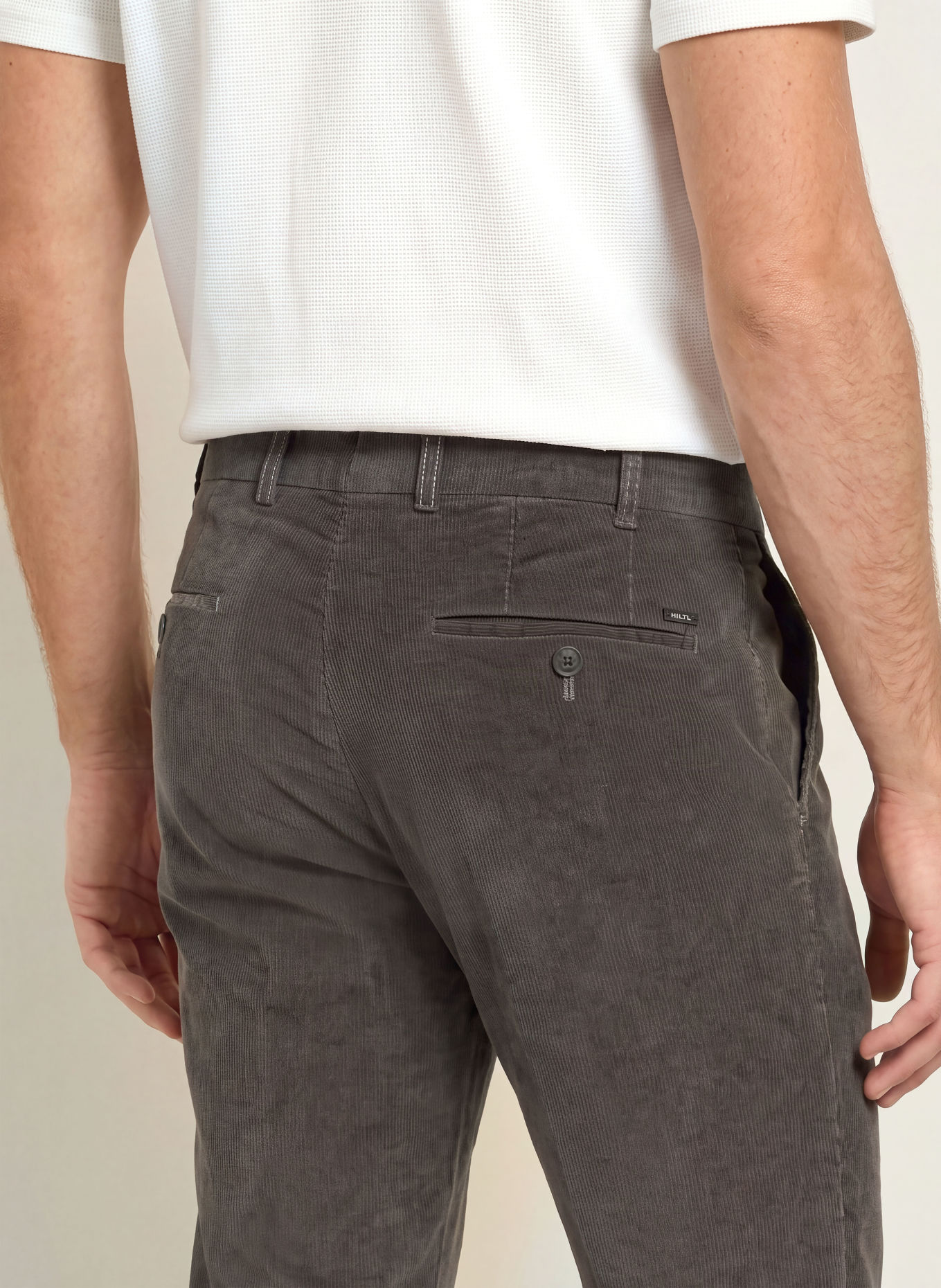 HILTL Pantaloni din velur PARMA, croială regulată: GRI