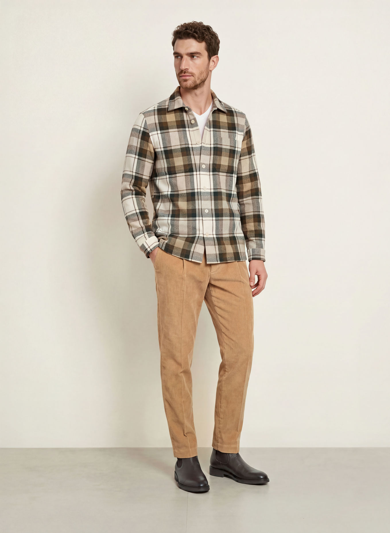 HILTL Pantaloni din velur PRIMO, croială regular: BEJ