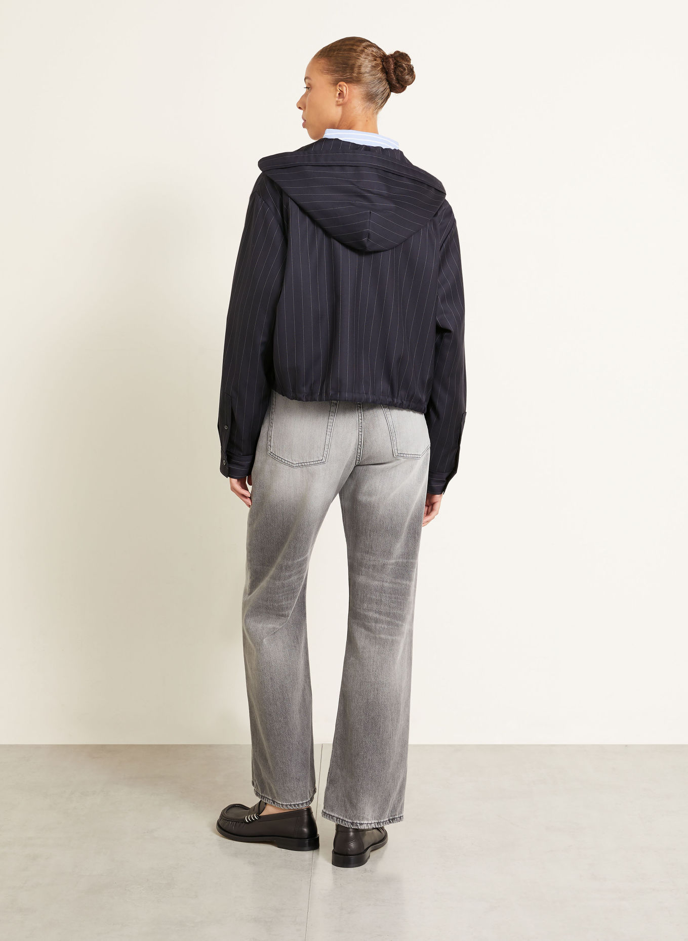Acne Studios Overjacket: DONKERBLAUW / WIT