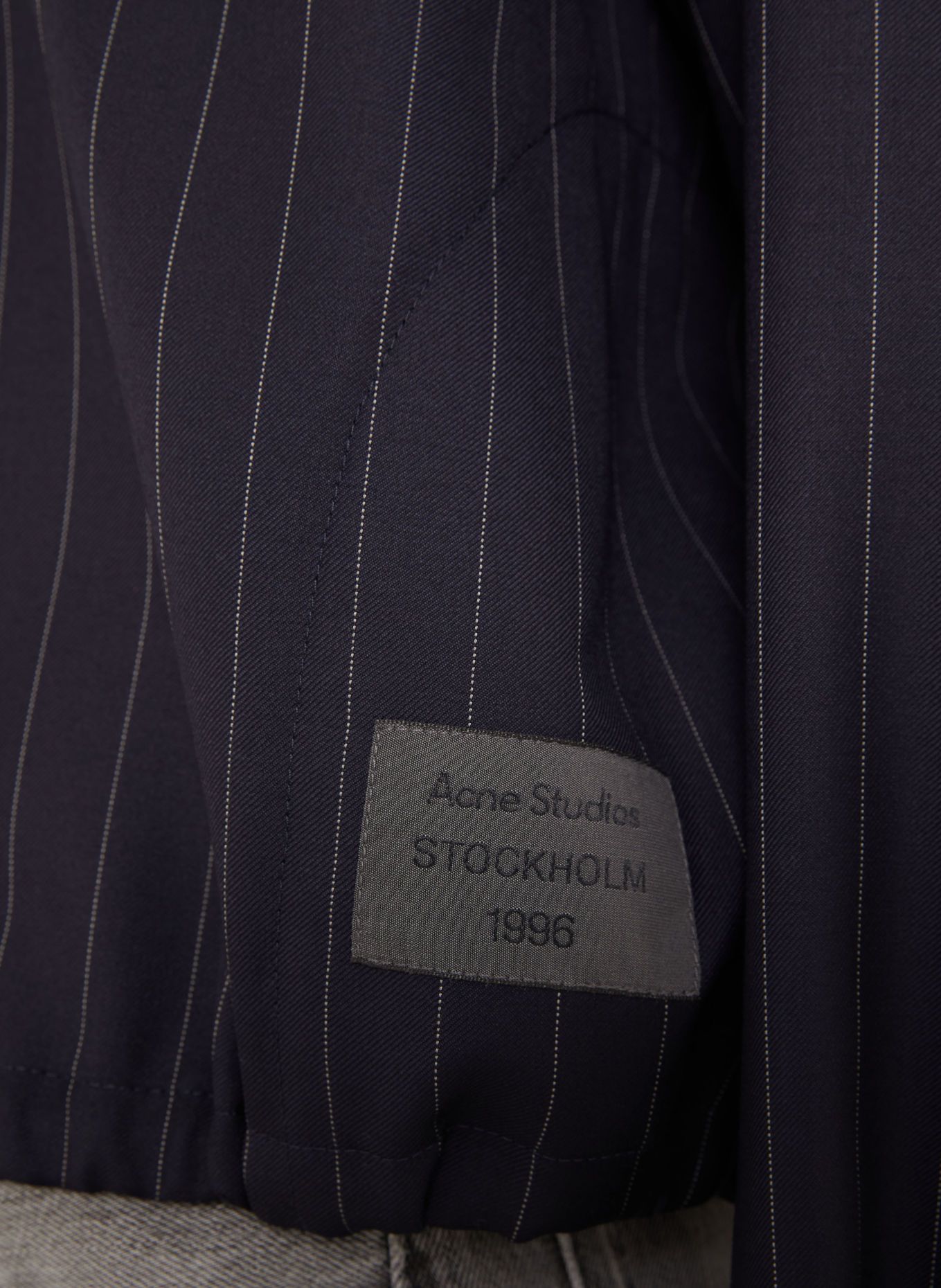 Acne Studios Overjacket: DONKERBLAUW / WIT