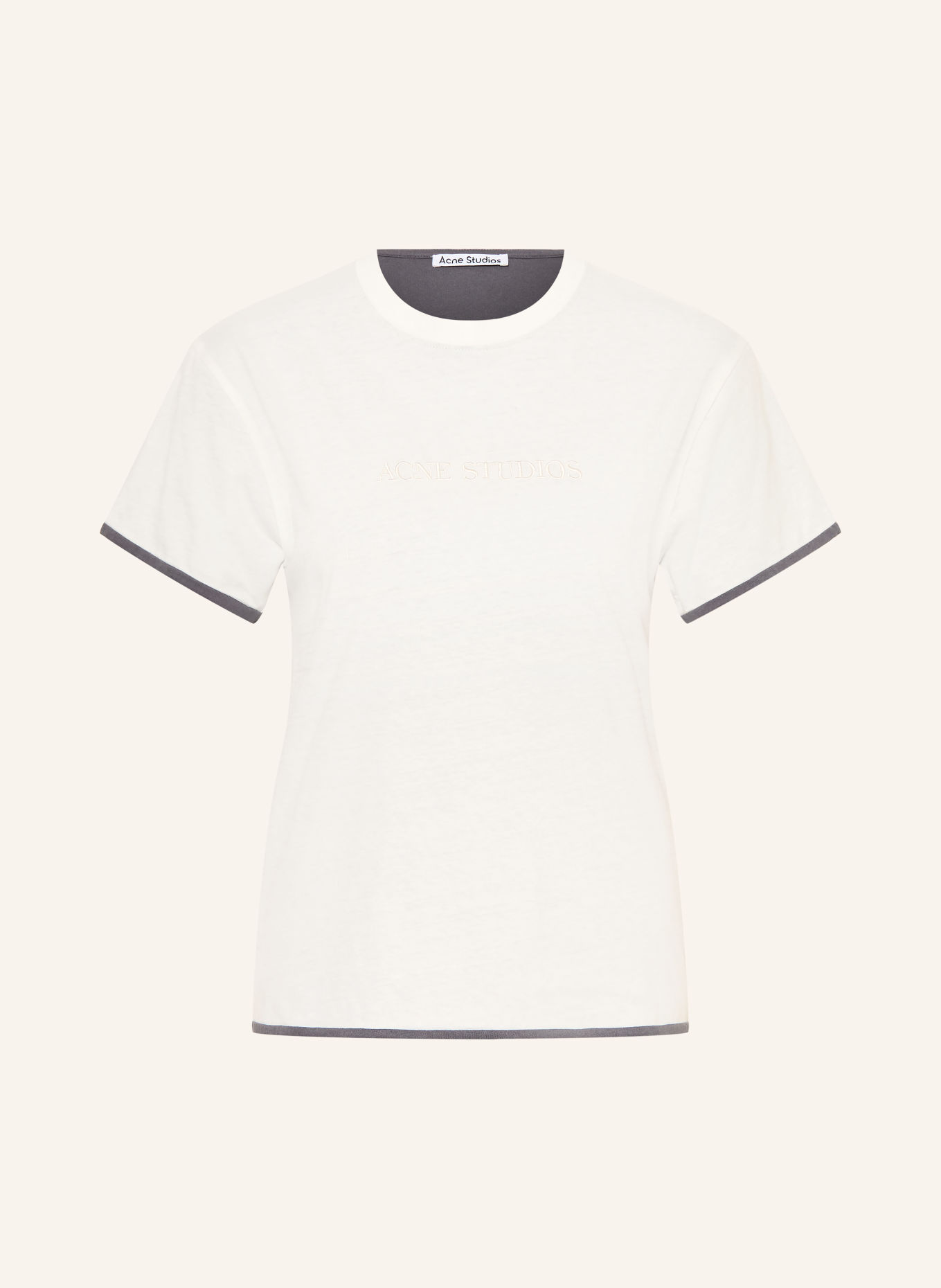 Acne Studios Omkeerbaar T-shirt: DONKERGRIJS / WIT