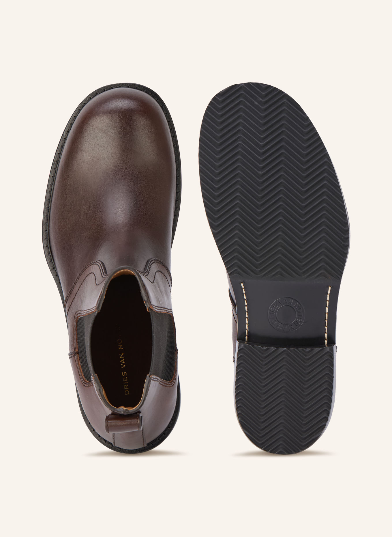 DRIES VAN NOTEN Chelsea-Boots: DUNKELBRAUN / SCHWARZ
