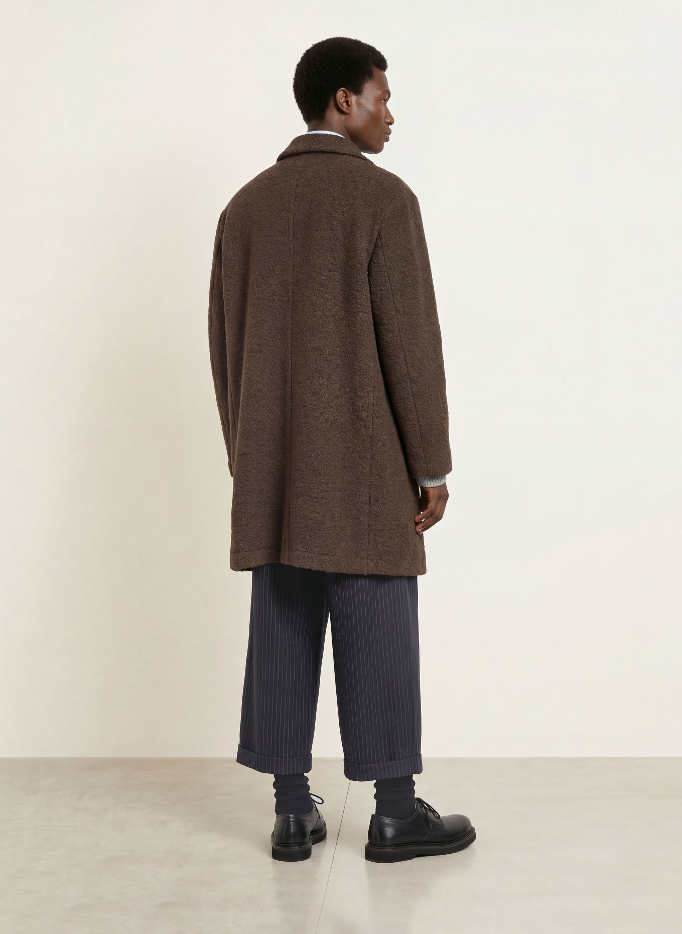 HARRIS WHARF LONDON Bouclé-Mantel: MARRON FONCÉ