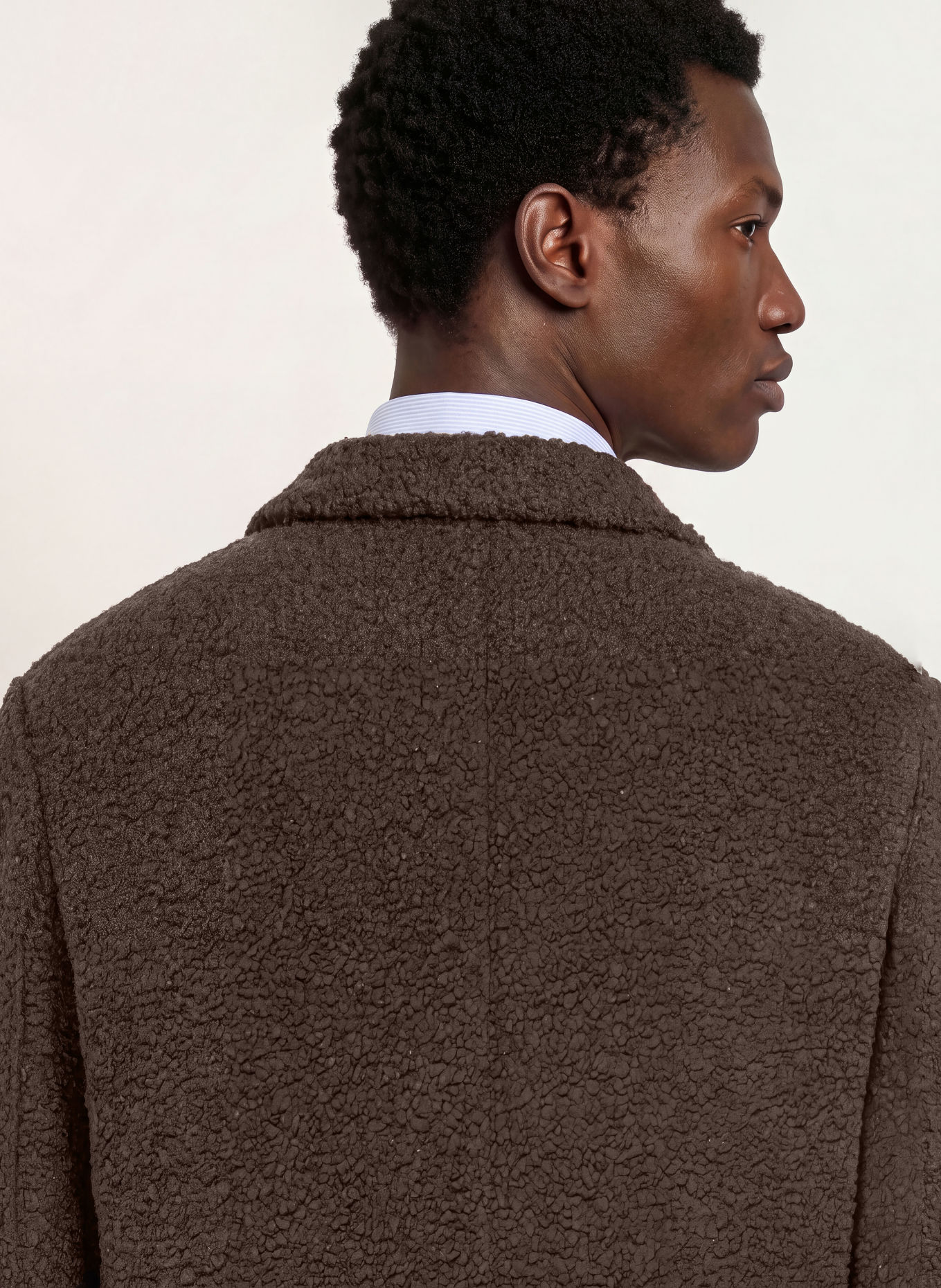 HARRIS WHARF LONDON Bouclé-Mantel: MARRON FONCÉ