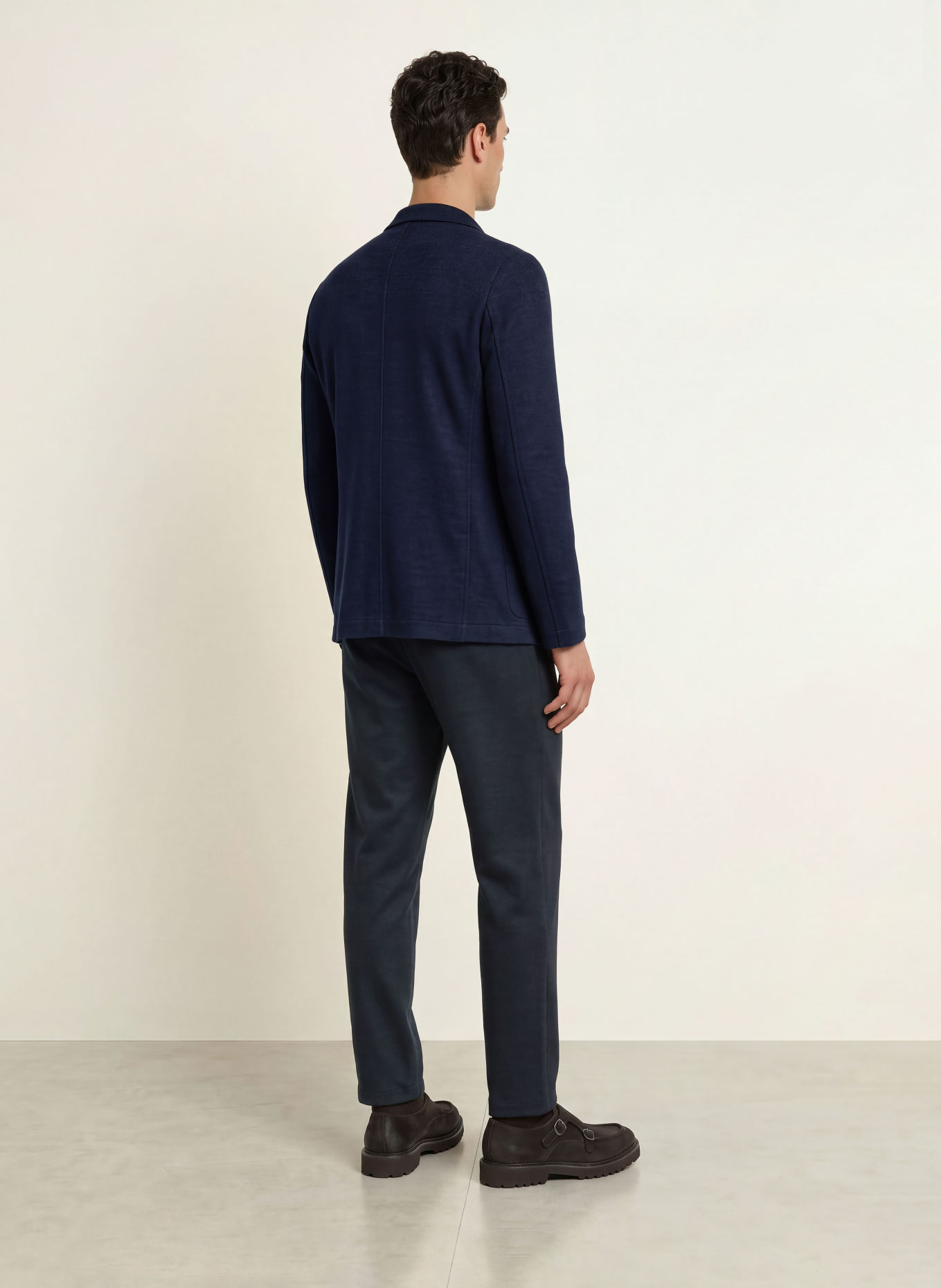 HARRIS WHARF LONDON Sacou de costum cu croială extra slim fit din jersey: VA02 navy blue