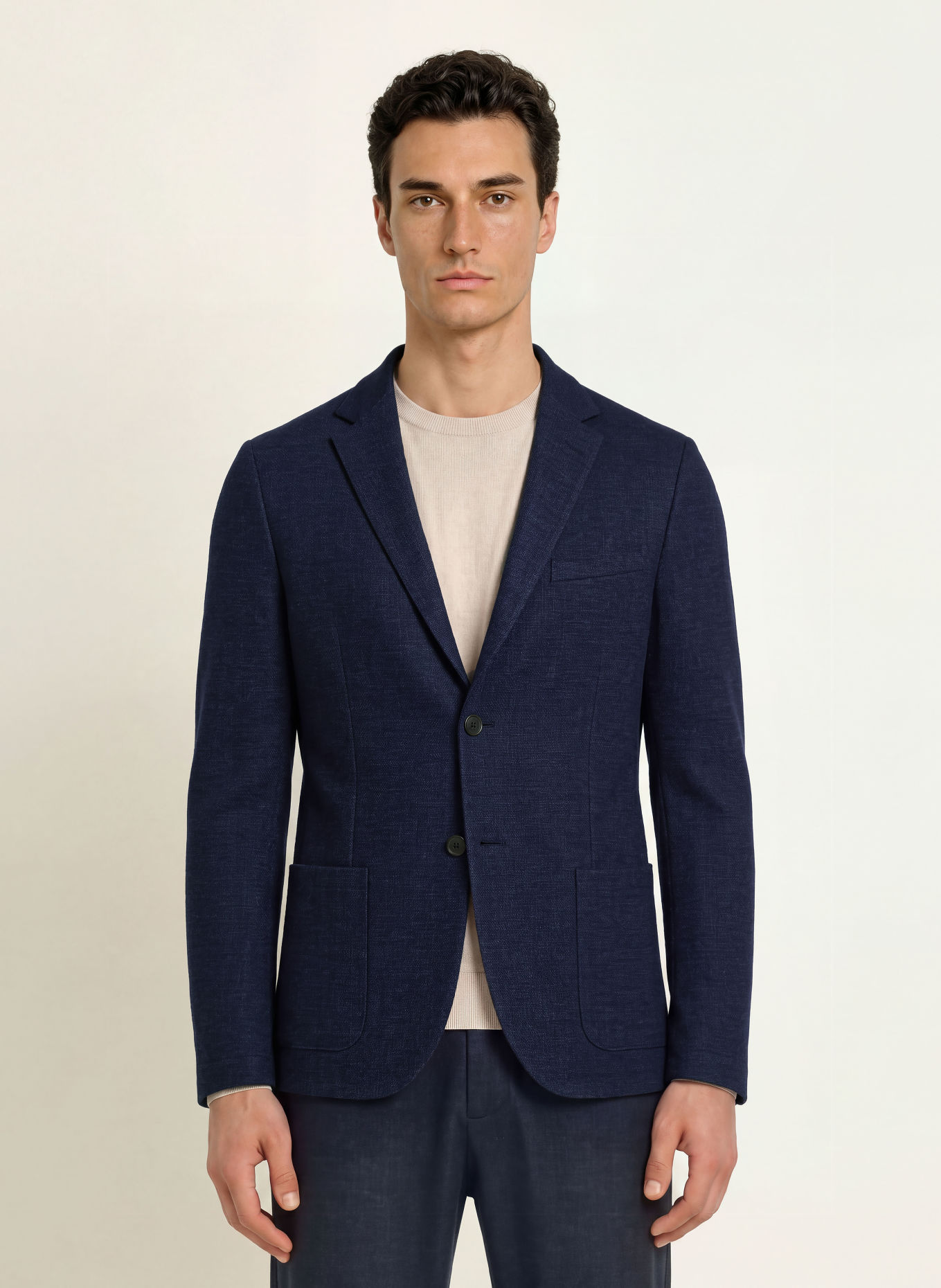 HARRIS WHARF LONDON Sacou de costum cu croială extra slim fit din jersey: VA02 navy blue