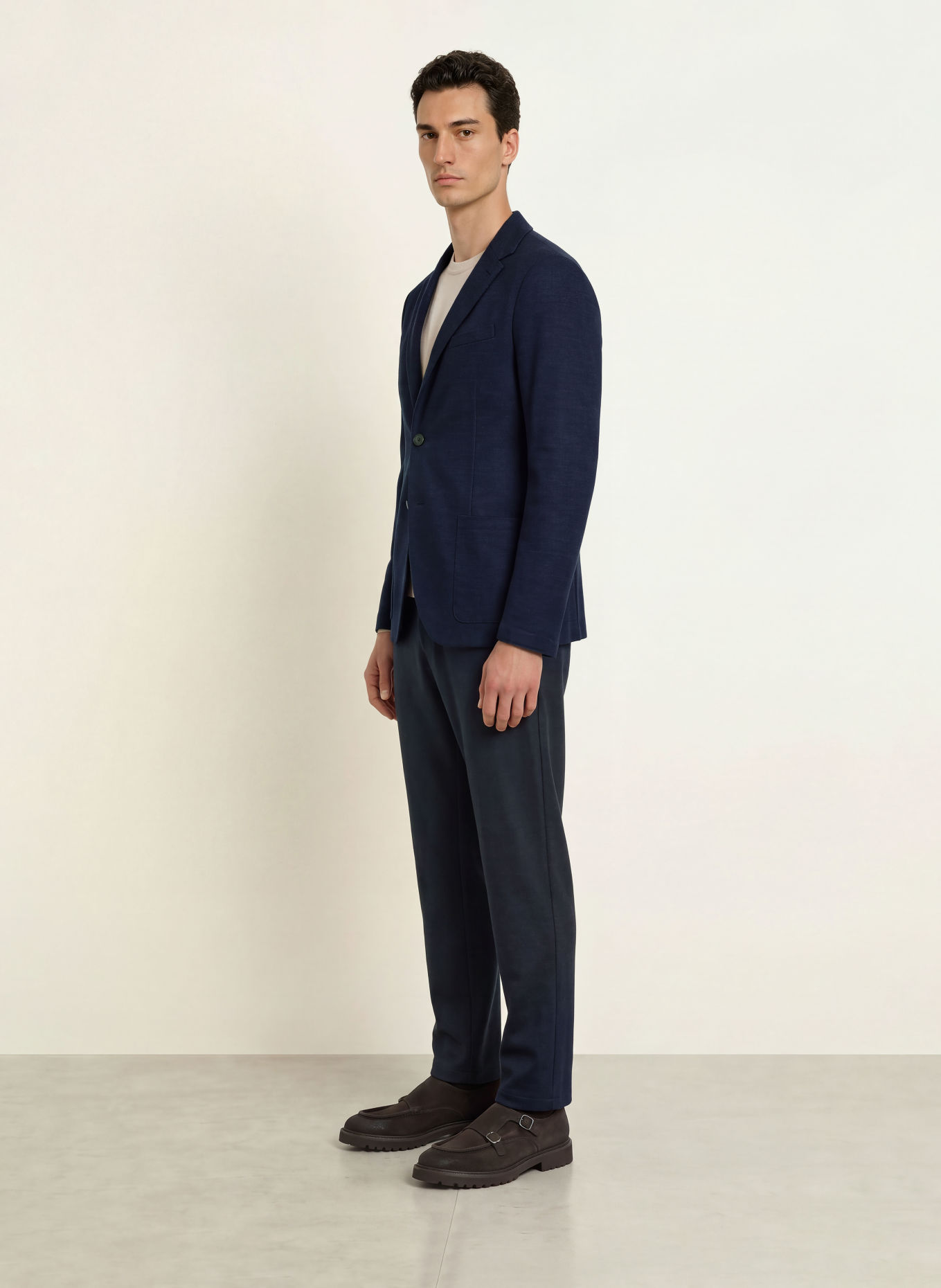 HARRIS WHARF LONDON Sacou de costum cu croială extra slim fit din jersey: VA02 navy blue