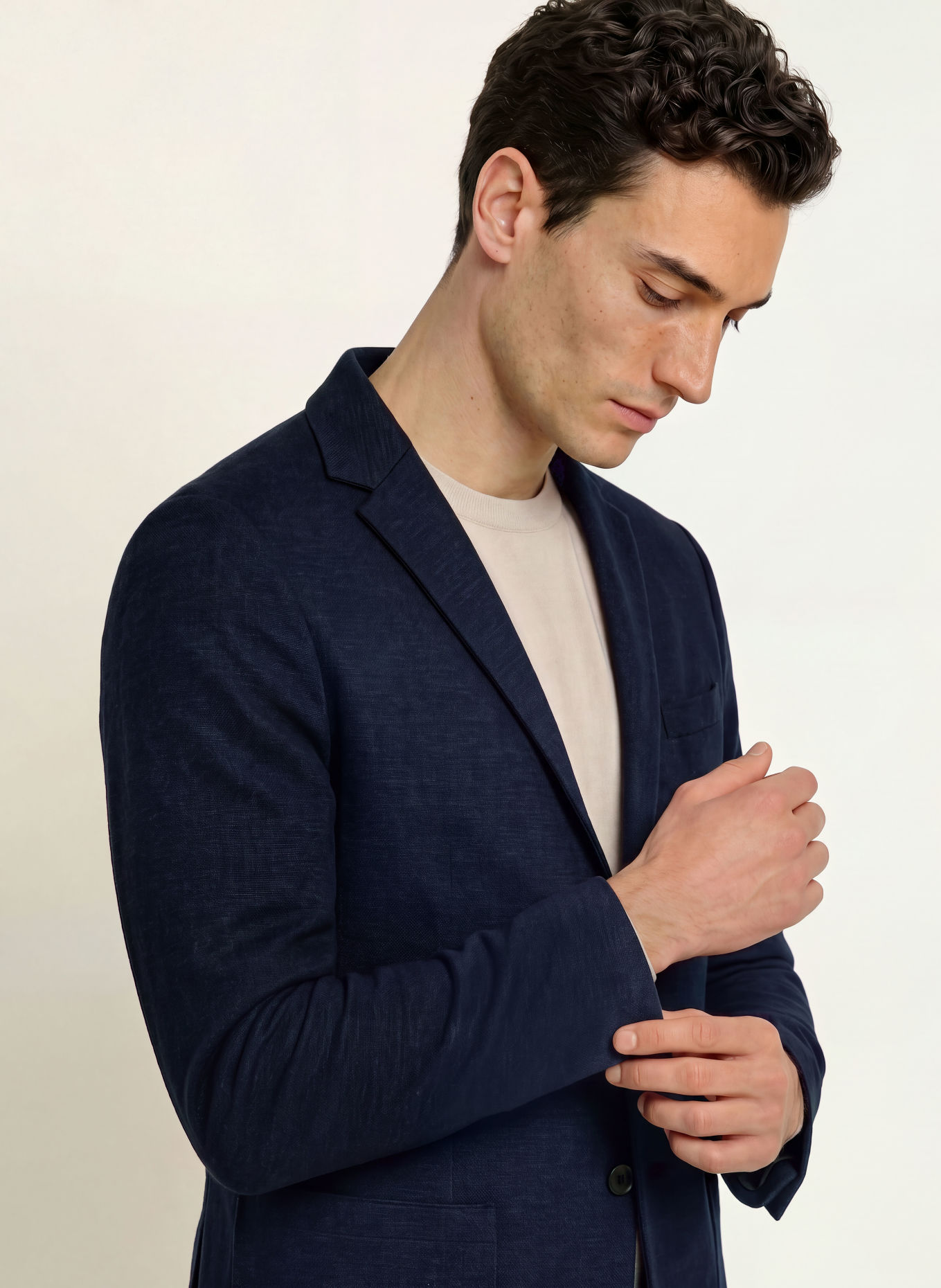 HARRIS WHARF LONDON Sacou de costum cu croială extra slim fit din jersey: VA02 navy blue