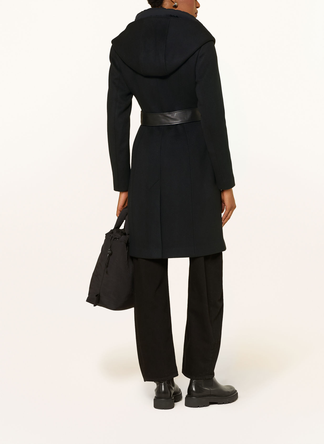 Mackage SHIA-SLBZ wool coat with removable trim: BLACK