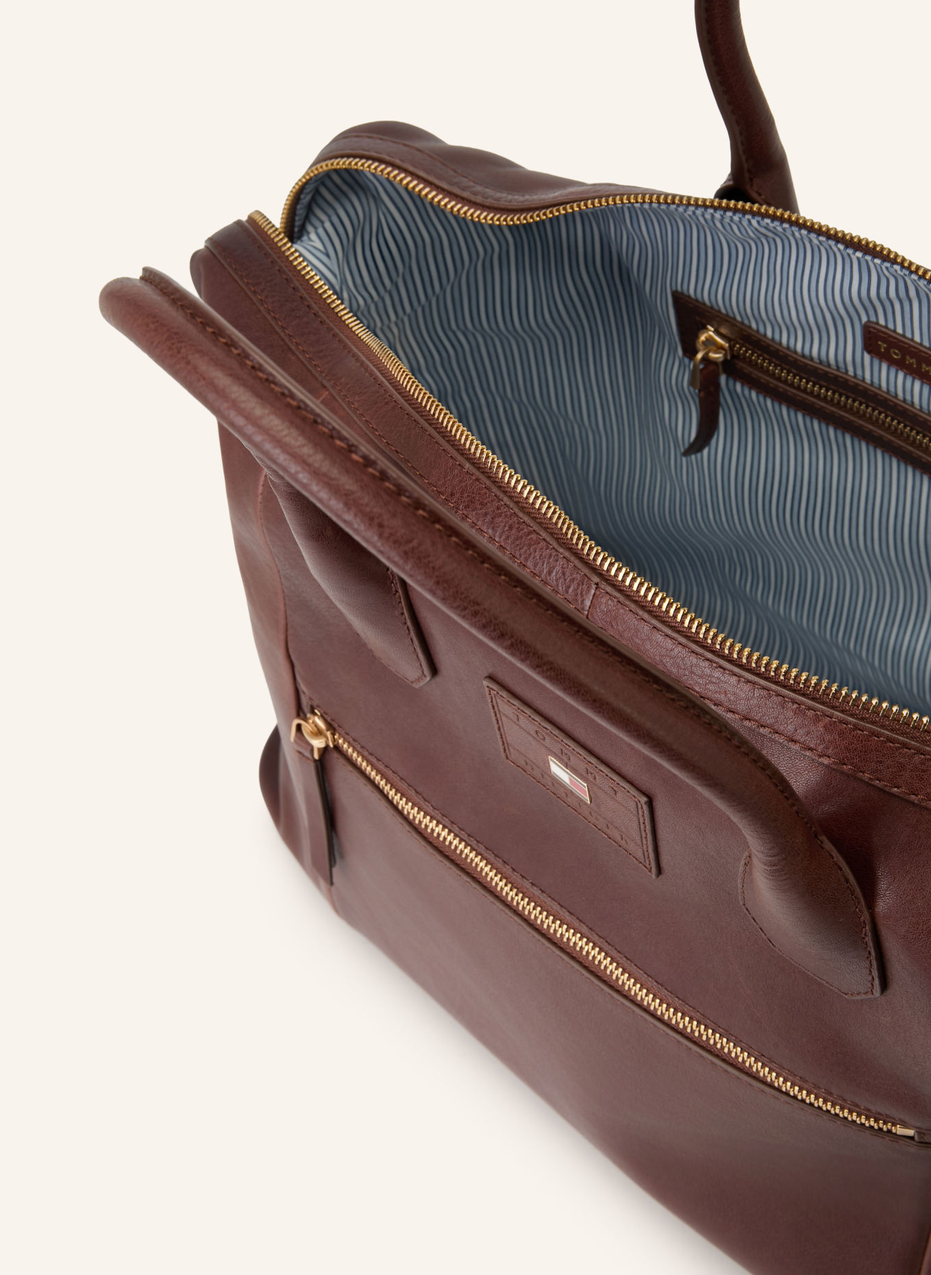 TOMMY HILFIGER Weekender: DARK BROWN / GOLD