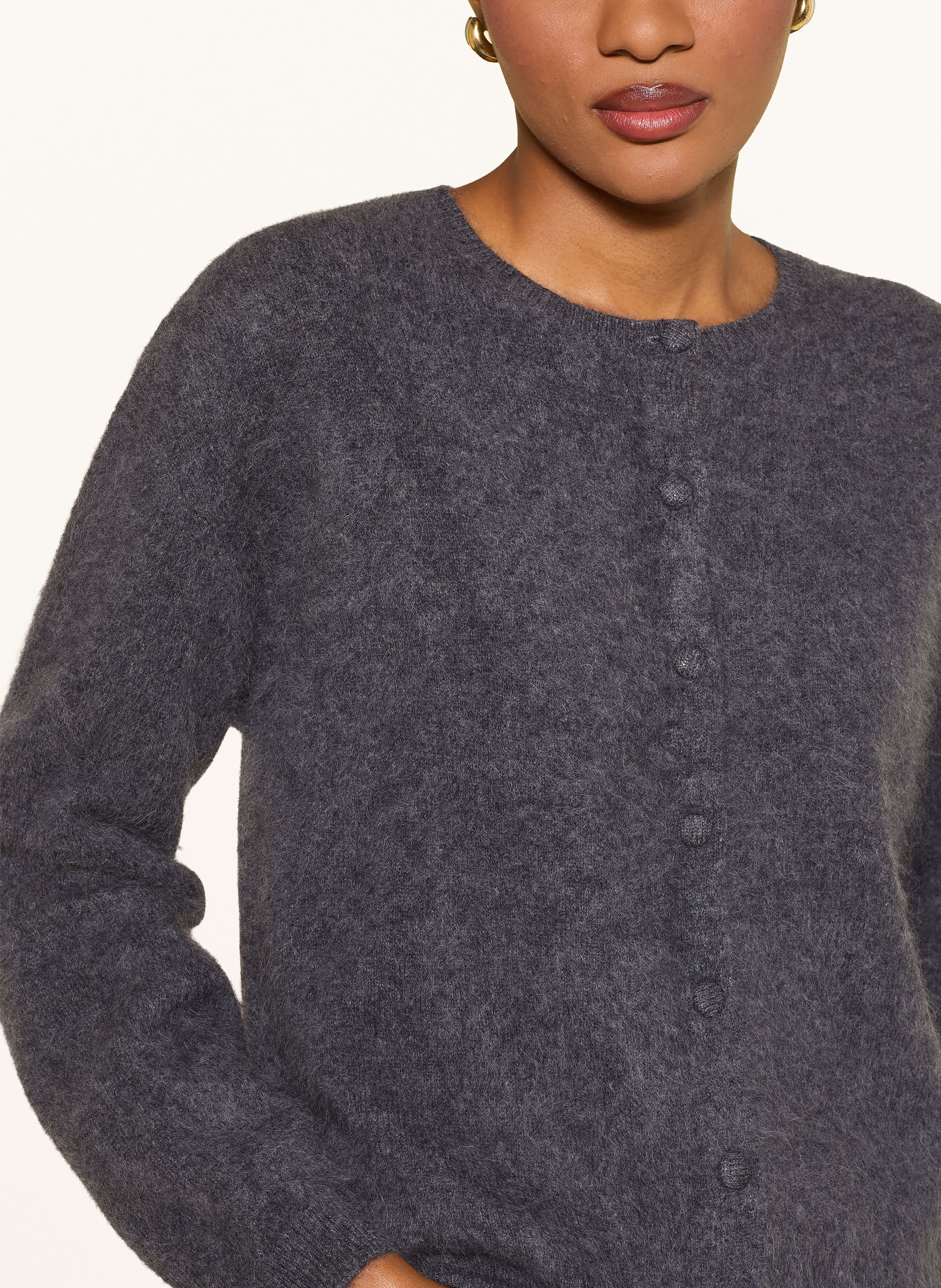 RIANI Cardigan made with merino wool: DARK GRAY