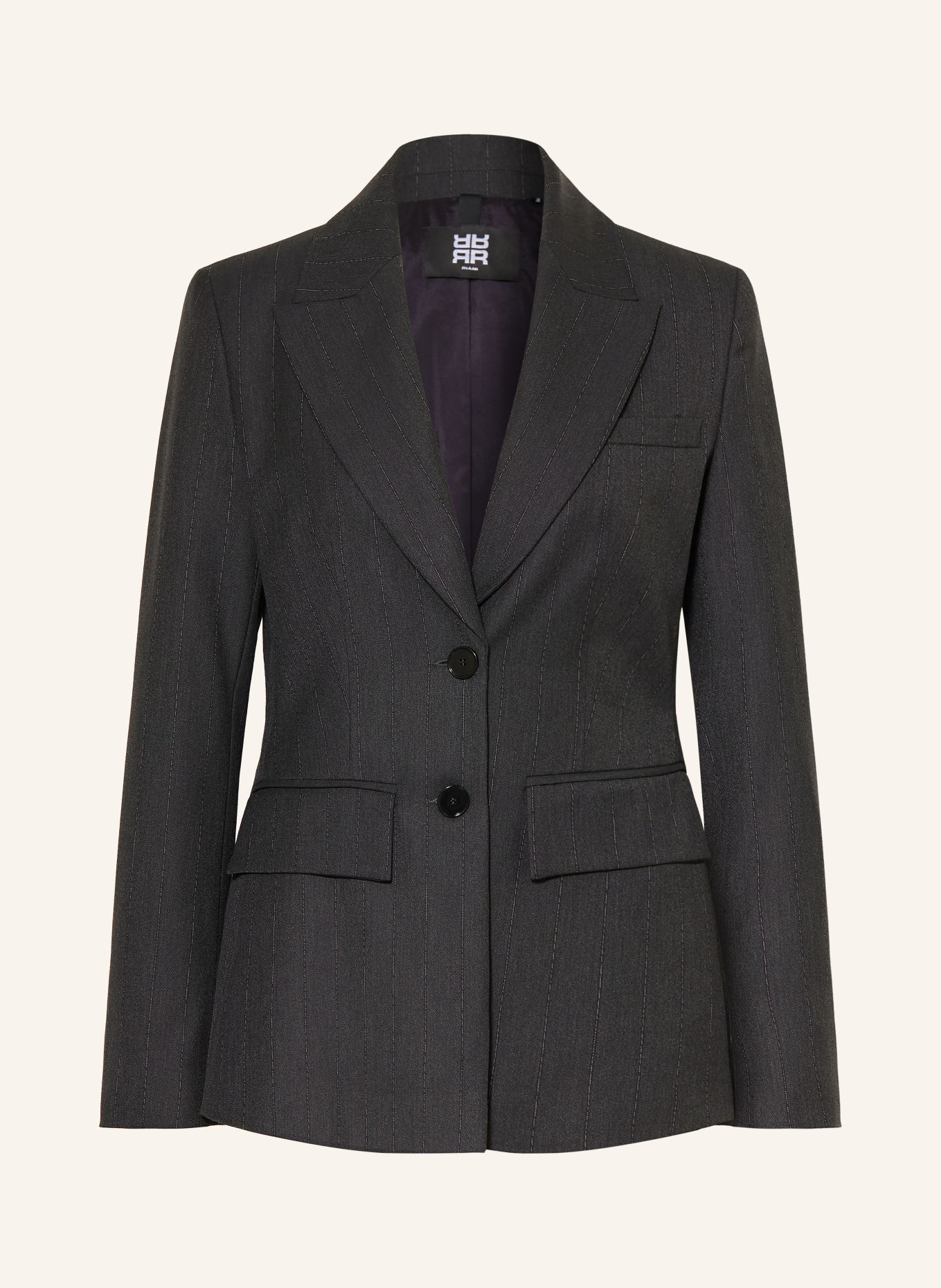 RIANI Blazer: DONKERGRIJS / WIT