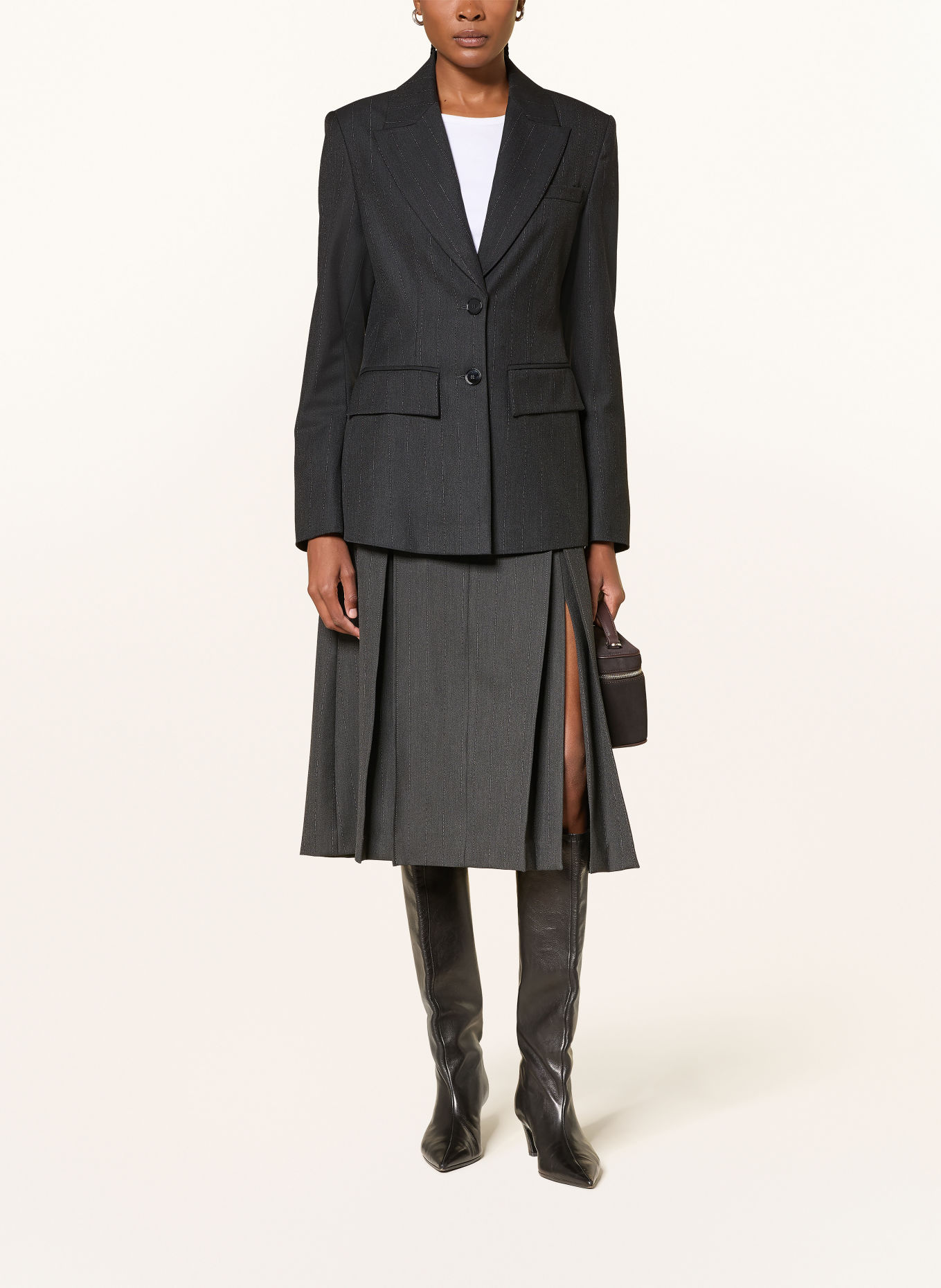 RIANI Blazer: DONKERGRIJS / WIT