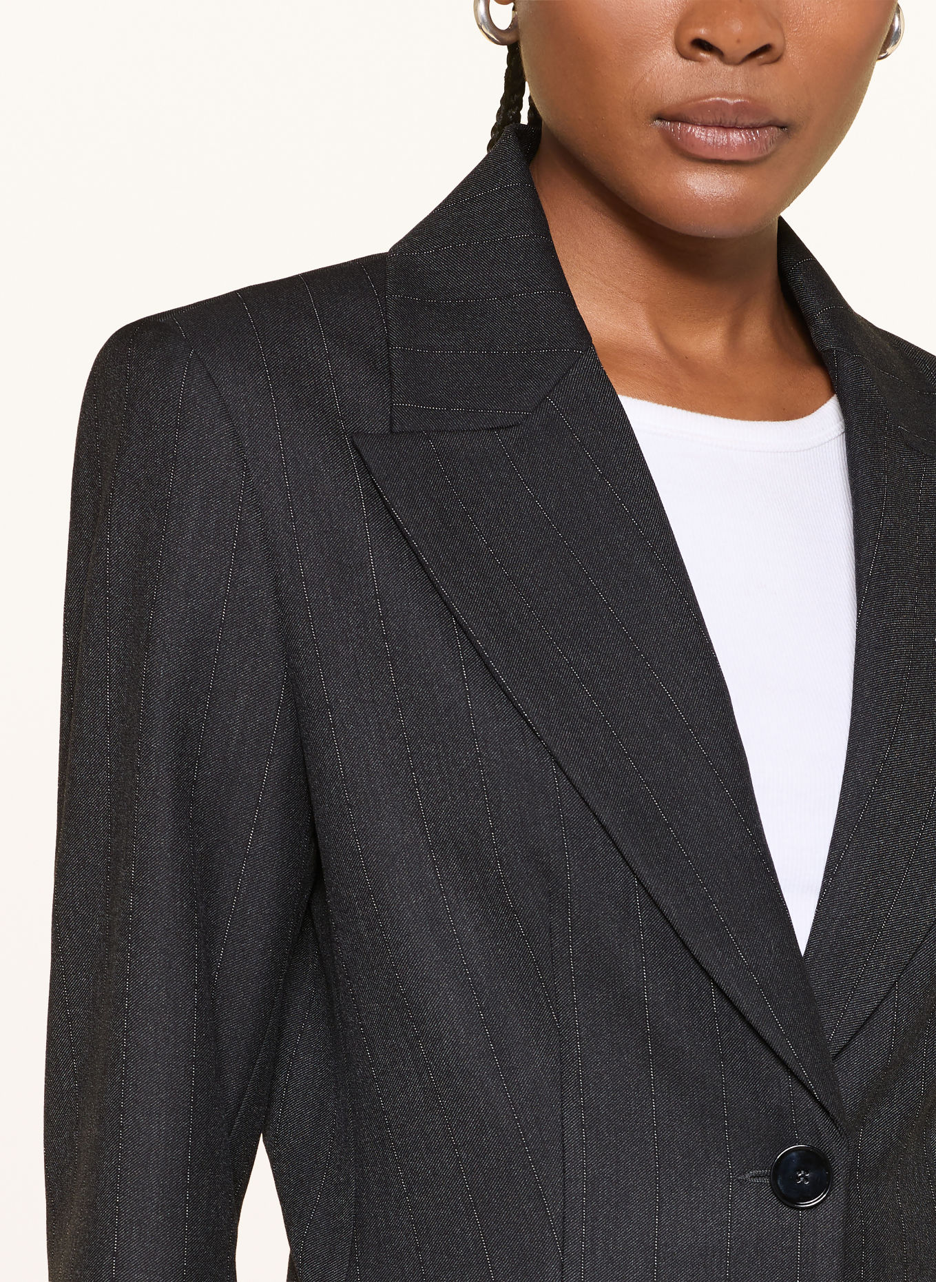 RIANI Blazer: DONKERGRIJS / WIT
