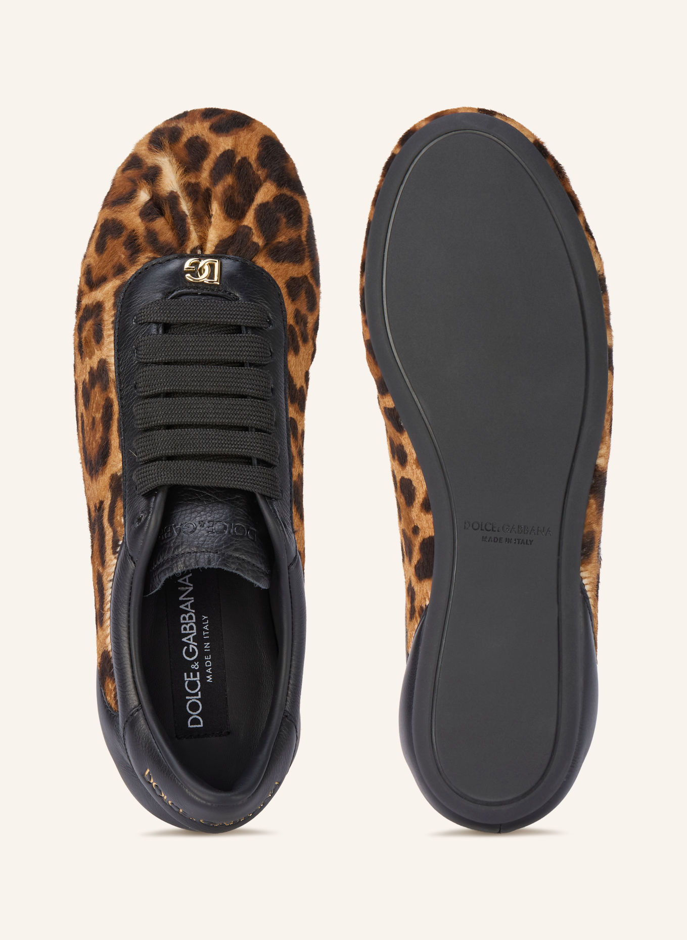 DOLCE & GABBANA Sneakersy BALLET: BRĄZOWY / CAMELOWY / CZARNY