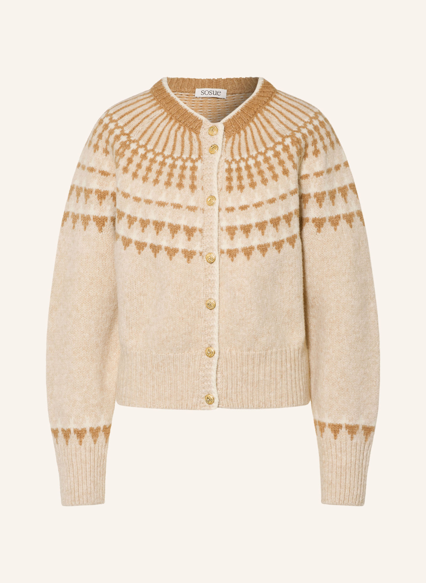 SoSUE Strickjacke: WEISS / BEIGE