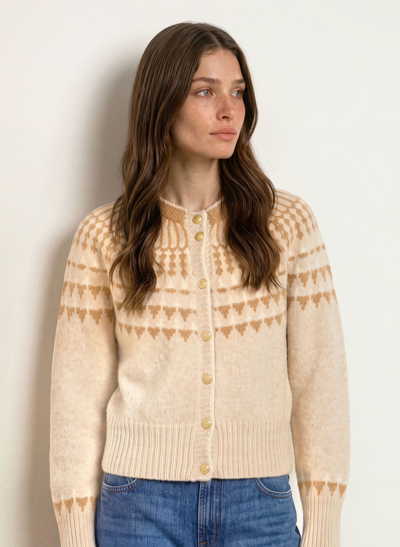 SoSUE Strickjacke: WEISS / BEIGE
