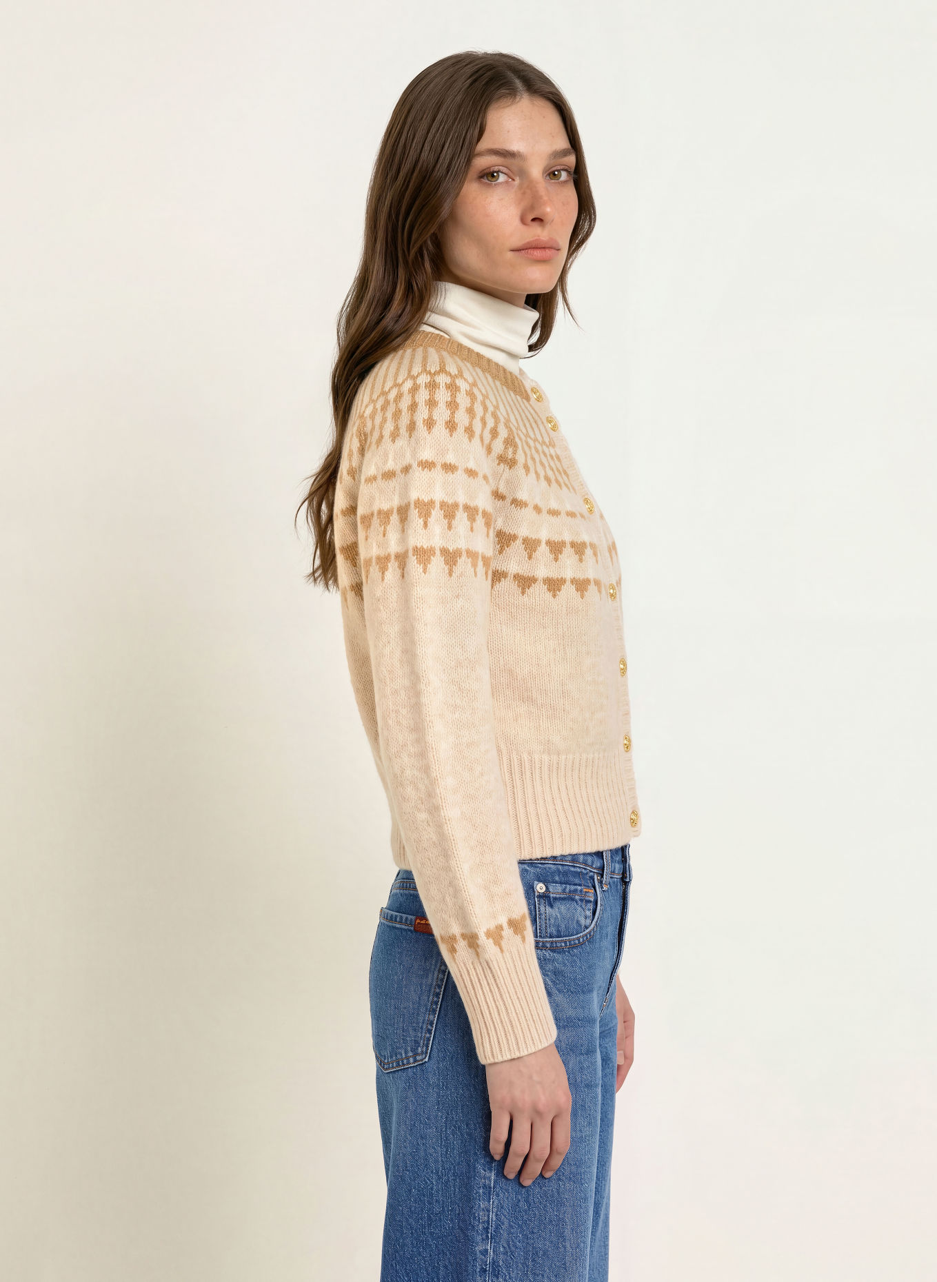 SoSUE Strickjacke: WEISS / BEIGE