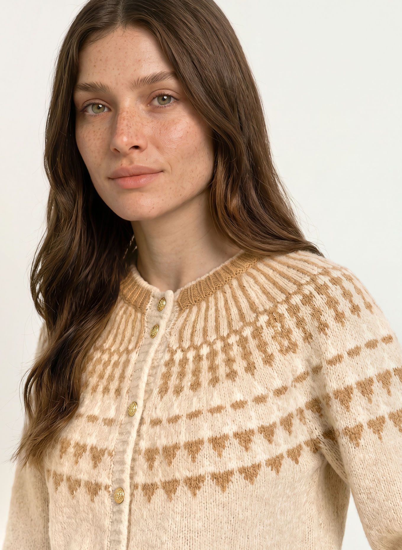 SoSUE Strickjacke: WEISS / BEIGE