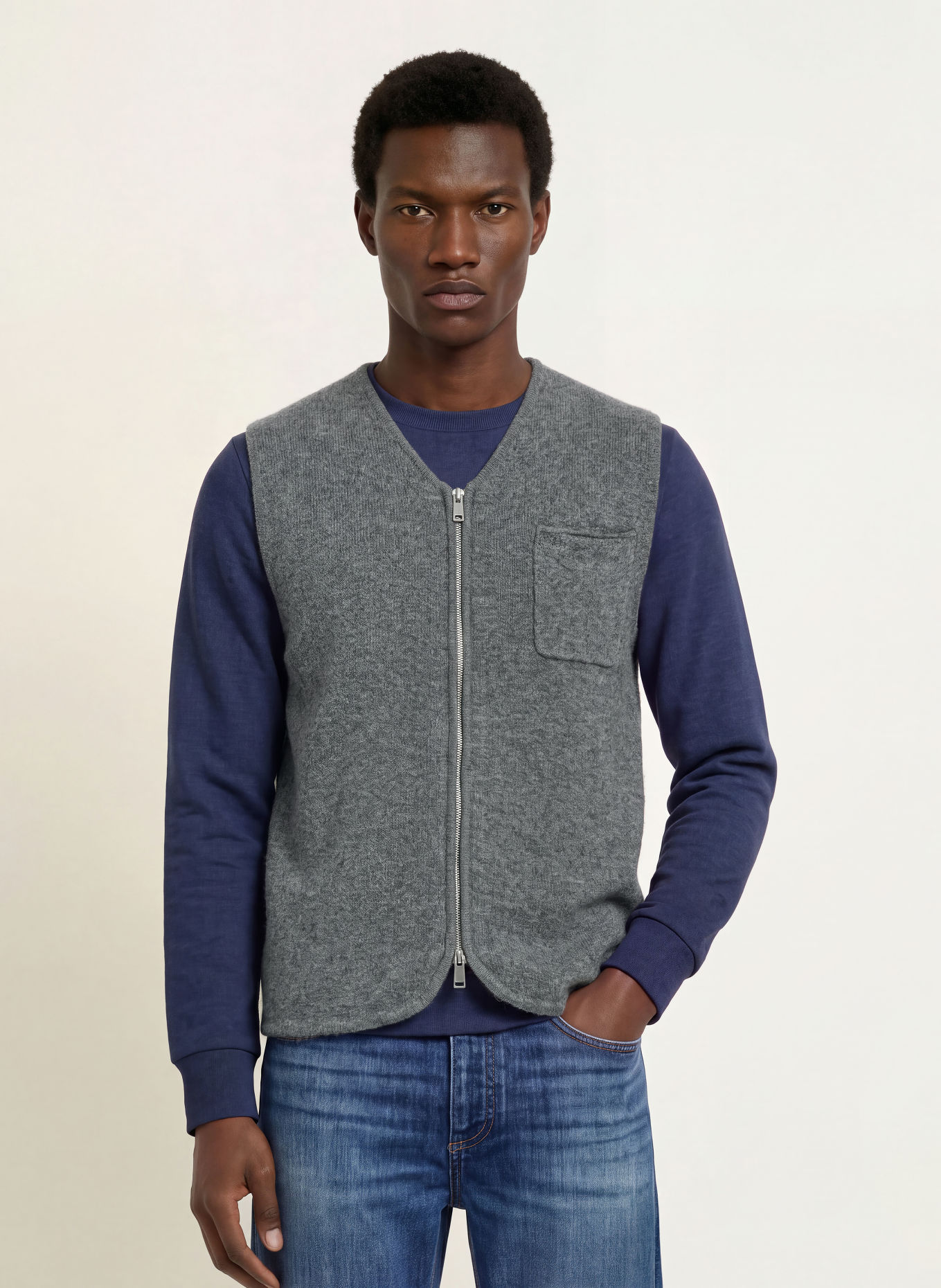 MOS MOSH Gallery Gilet en maille MMGCESS: GRIS