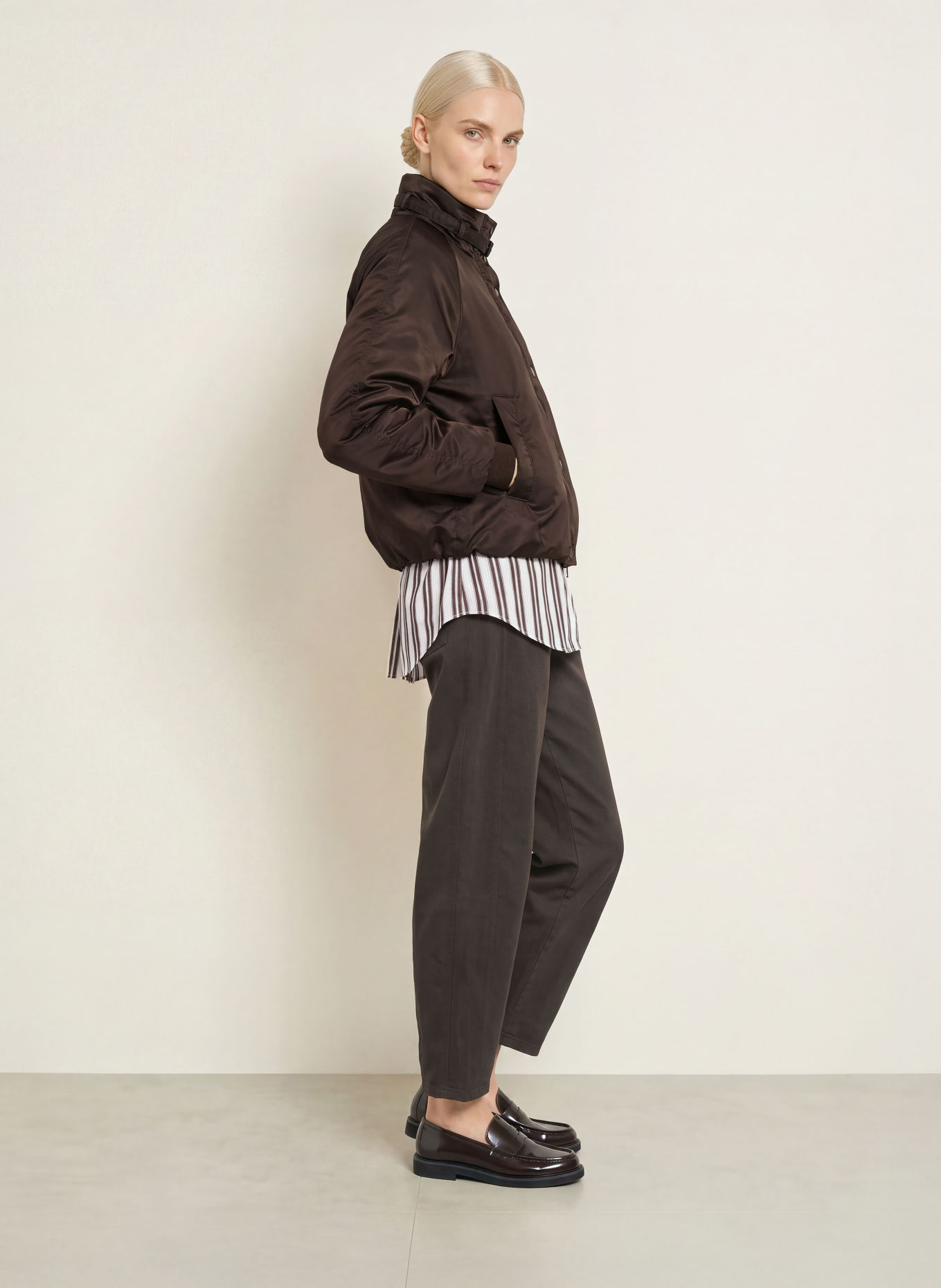 FRIEDA & FREDDIES GEZA Bomber jacket: DARK BROWN