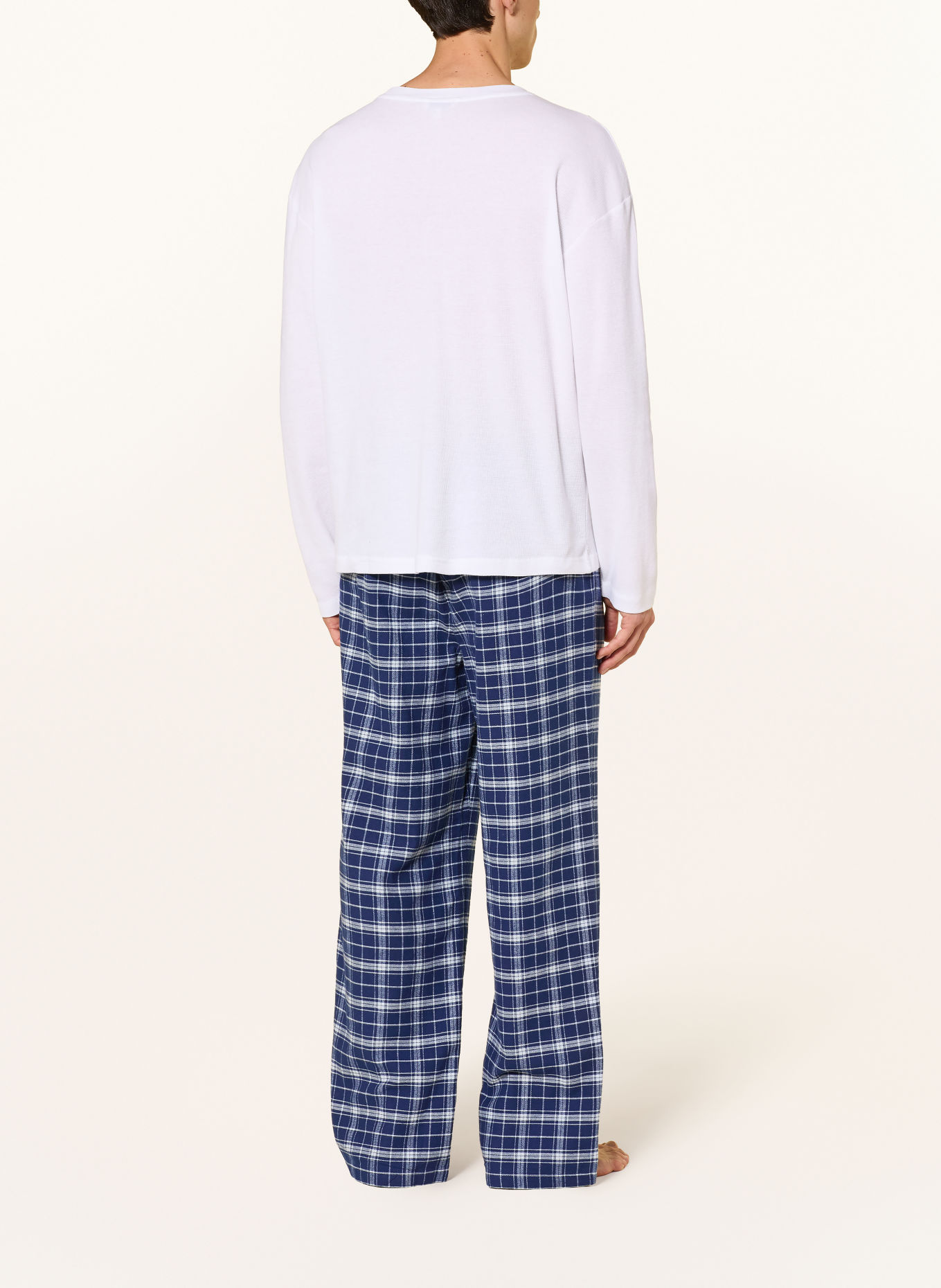 TOMMY HILFIGER Pijama: ALB / ALBASTRU ÎNCHIS