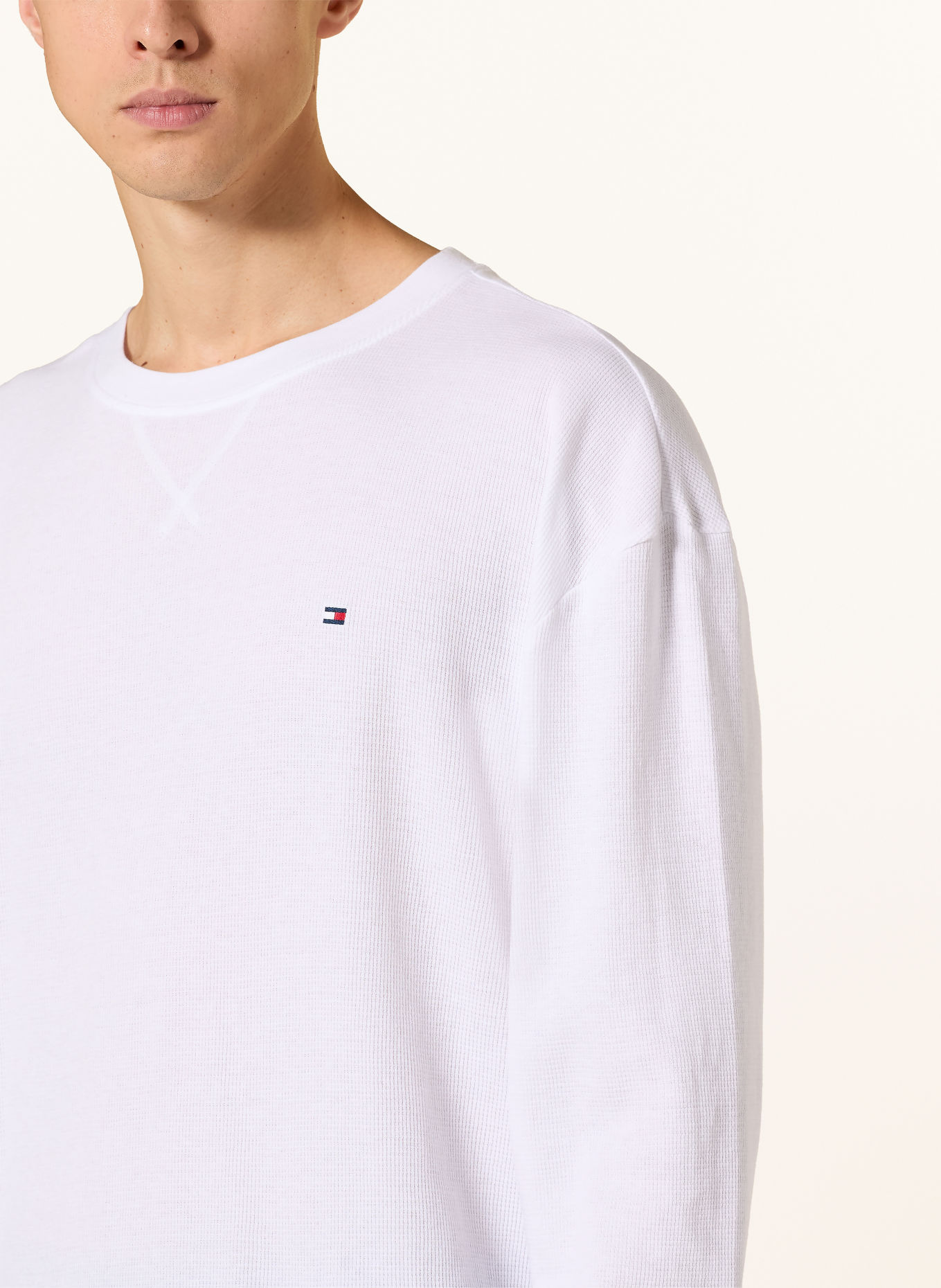 TOMMY HILFIGER Pijama: ALB / ALBASTRU ÎNCHIS