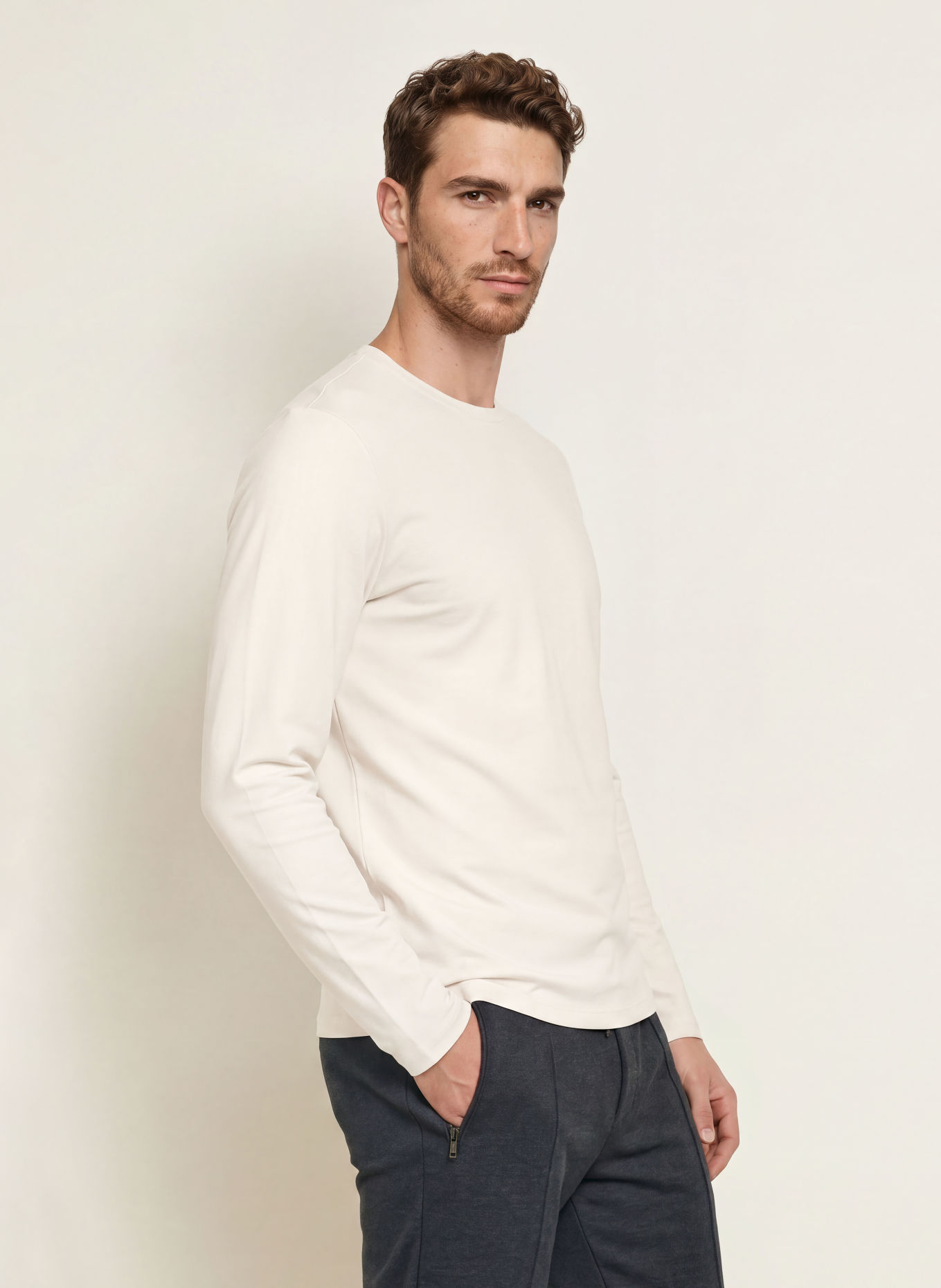 BOGNER T-shirt met lange mouwen ARVID: ECRU