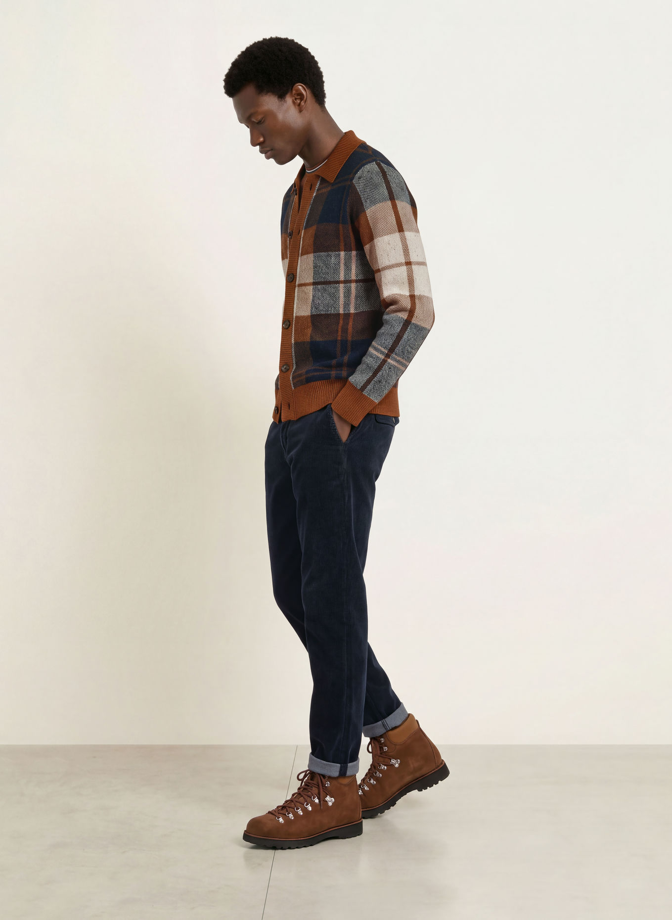 MOS MOSH Gallery Vest MMGWANDO: BRUIN / CRÈME / DONKERBLAUW