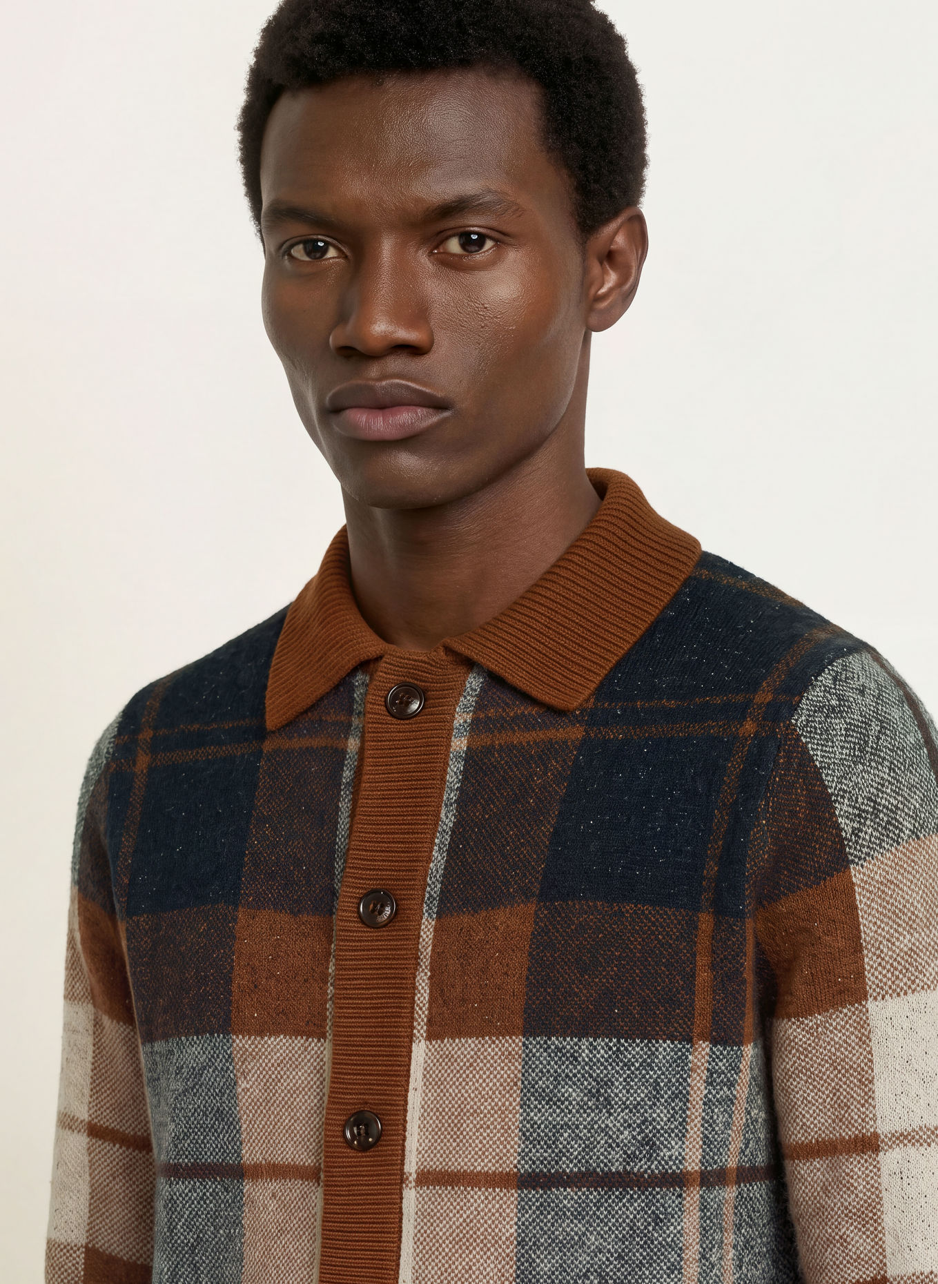MOS MOSH Gallery Vest MMGWANDO: BRUIN / CRÈME / DONKERBLAUW