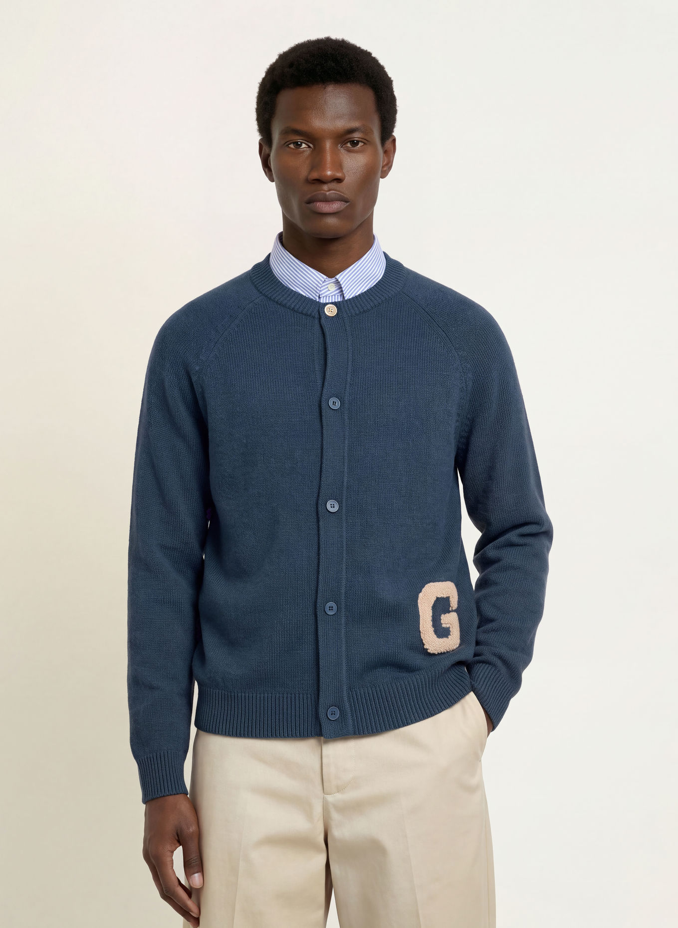 MOS MOSH Gallery Vest MMGRICE: DONKERBLAUW / BEIGE