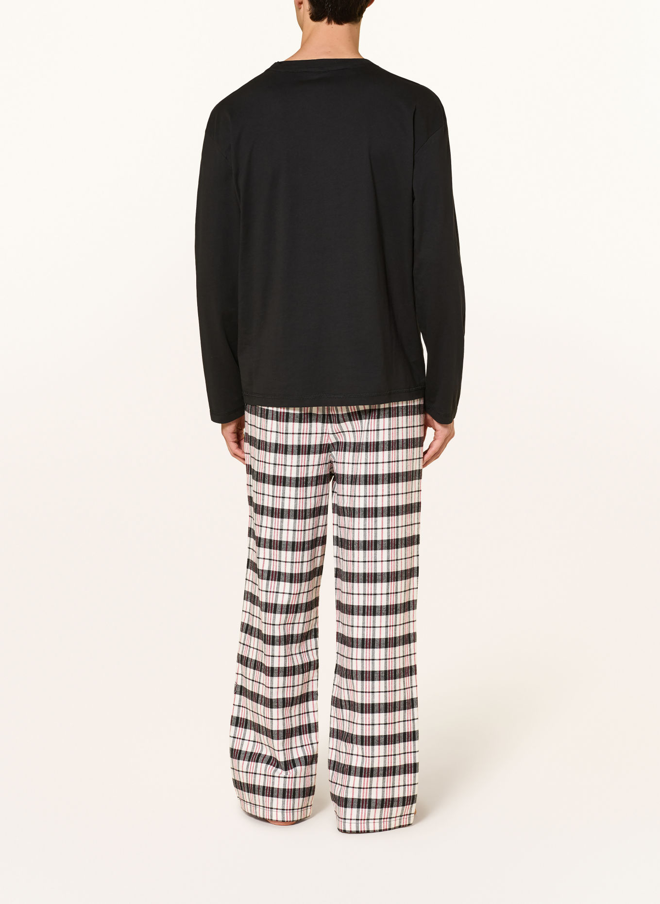 TOMMY HILFIGER Pijama: NEGRU / ROȘU / ALB