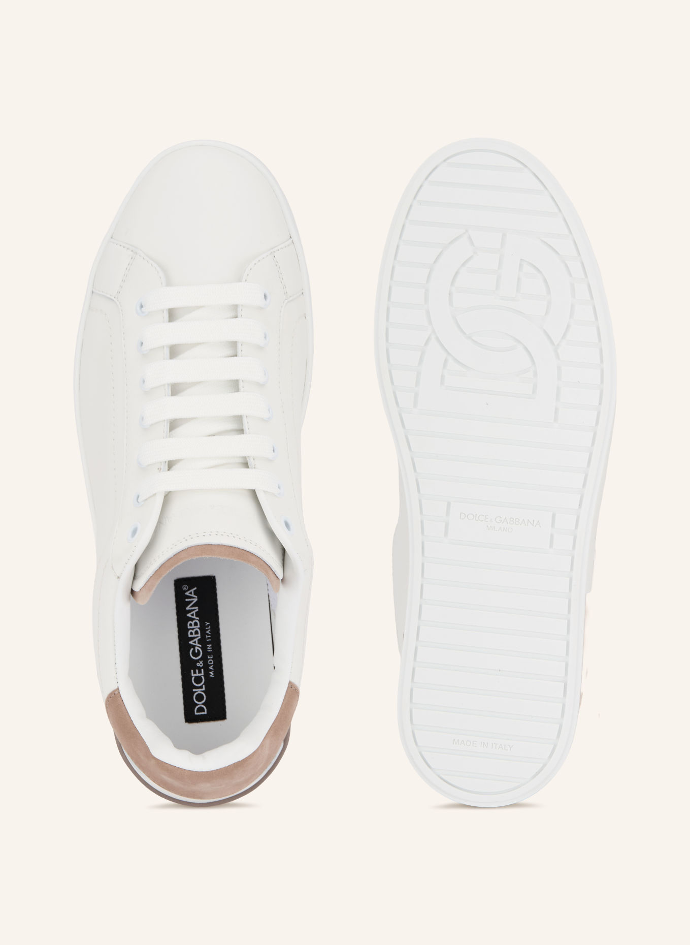 DOLCE & GABBANA Sneakers: HVID / TAUPE