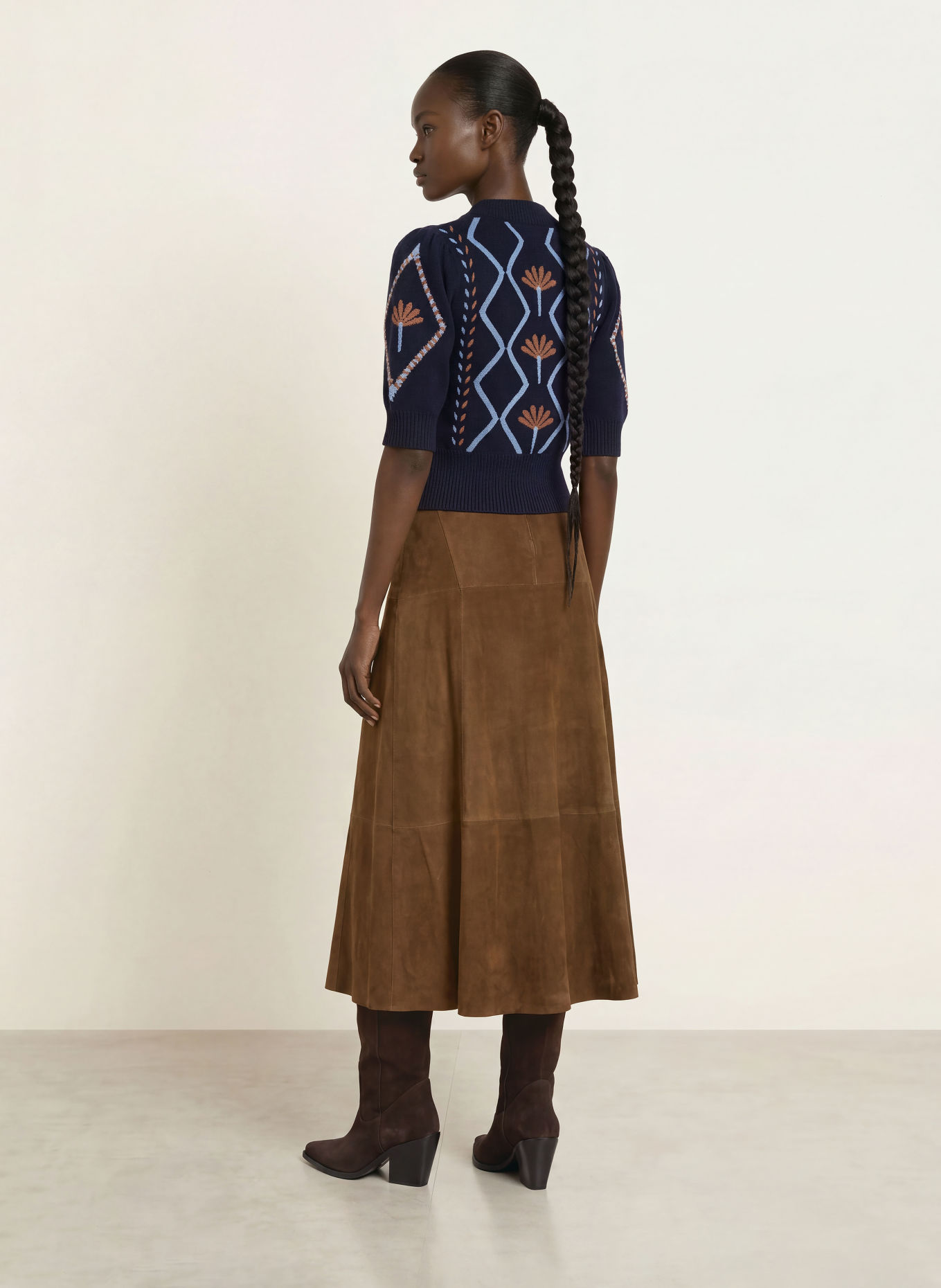 Rails Pullover ADDY mit 3/4-Arm: DUNKELBLAU / CAMEL / HELLBLAU