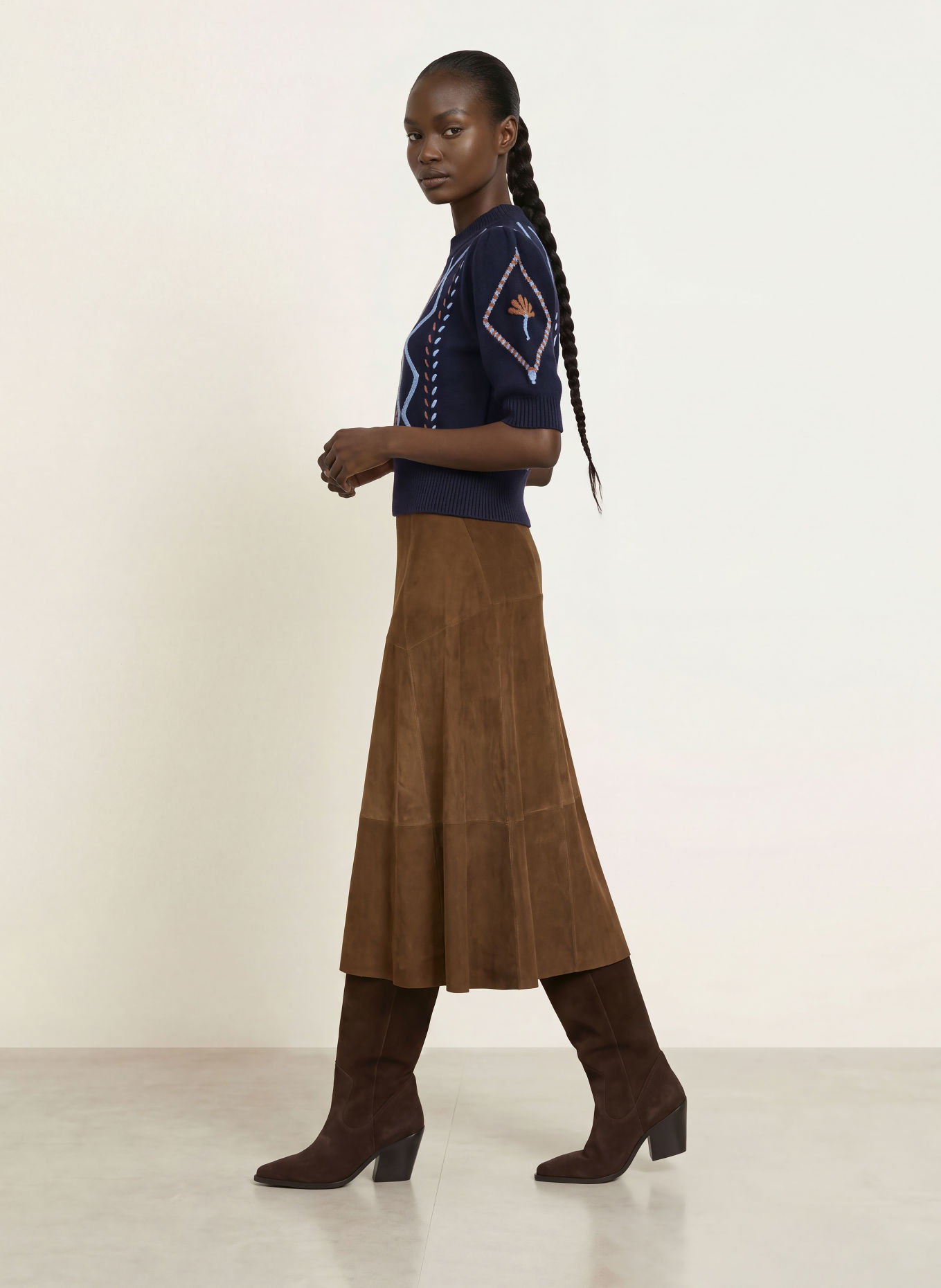Rails Pullover ADDY mit 3/4-Arm: DUNKELBLAU / CAMEL / HELLBLAU