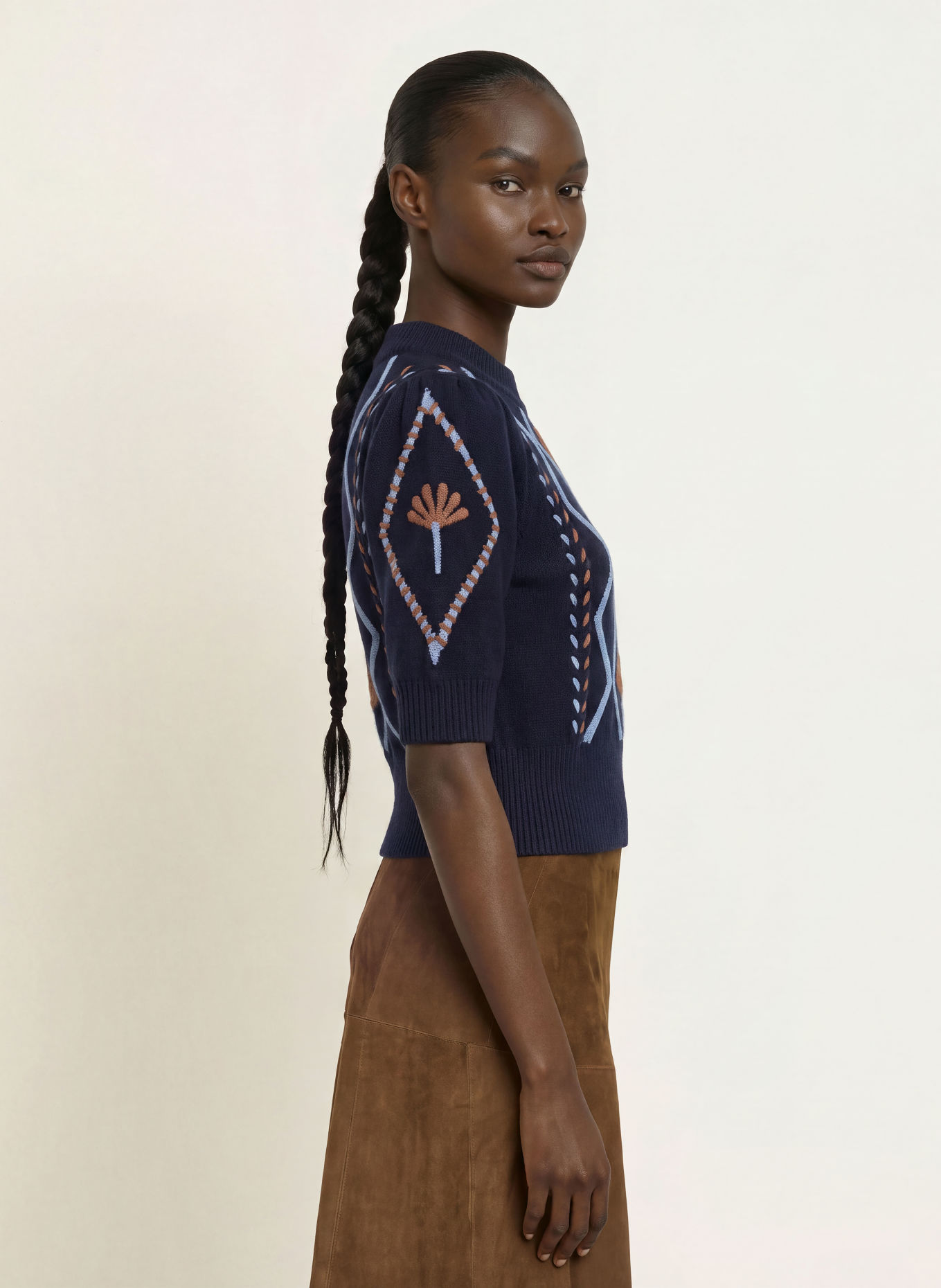 Rails Pullover ADDY mit 3/4-Arm: DUNKELBLAU / CAMEL / HELLBLAU