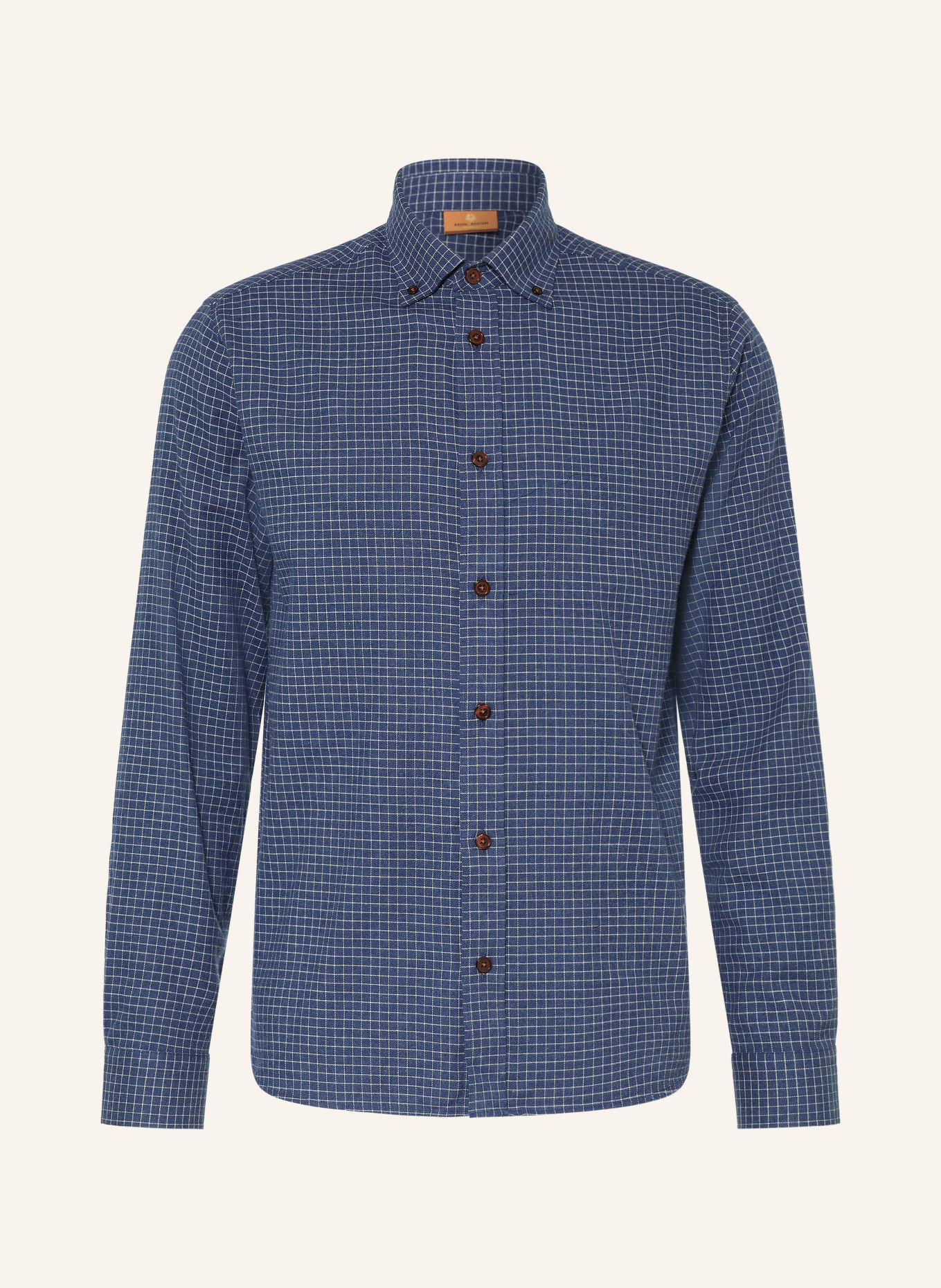 MOS MOSH Gallery Flanellhemd MMGMARCO Comfort Fit: DUNKELBLAU / WEISS