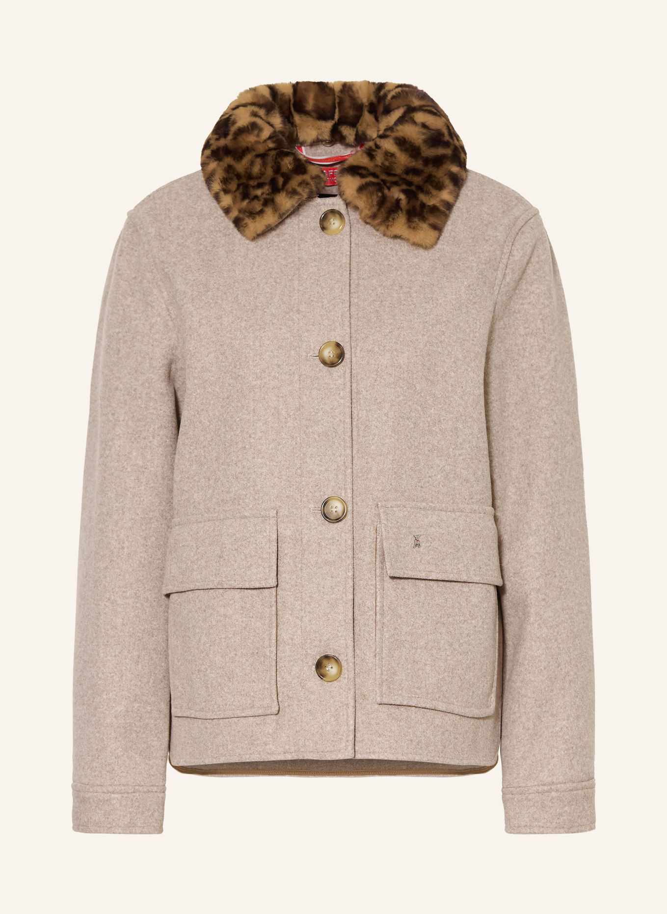 FRIEDA & FREDDIES AMAL-jas met afneembare Kraag van imitatiebont: BEIGE / BRUIN