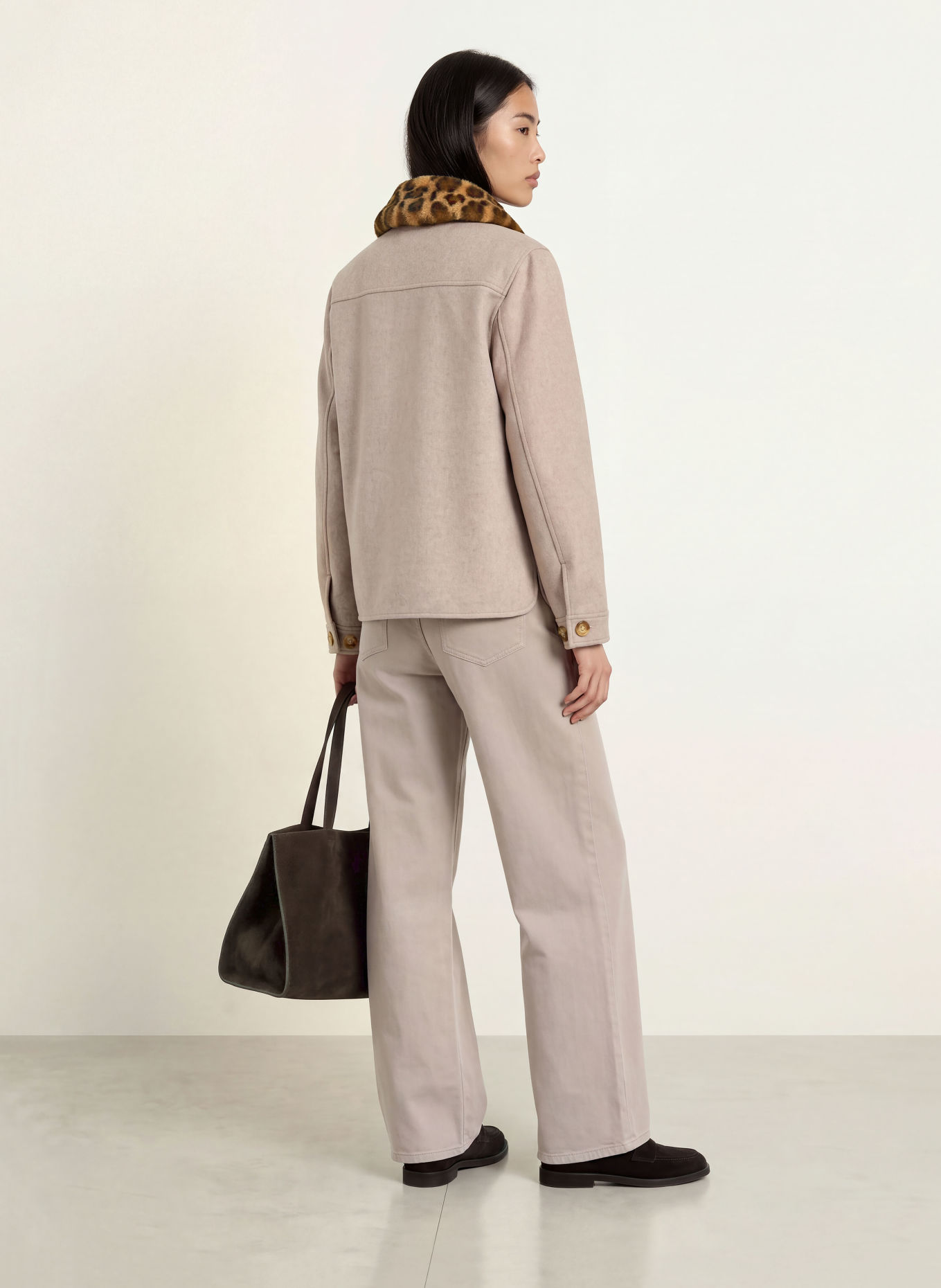 FRIEDA & FREDDIES AMAL-jas met afneembare Kraag van imitatiebont: BEIGE / BRUIN