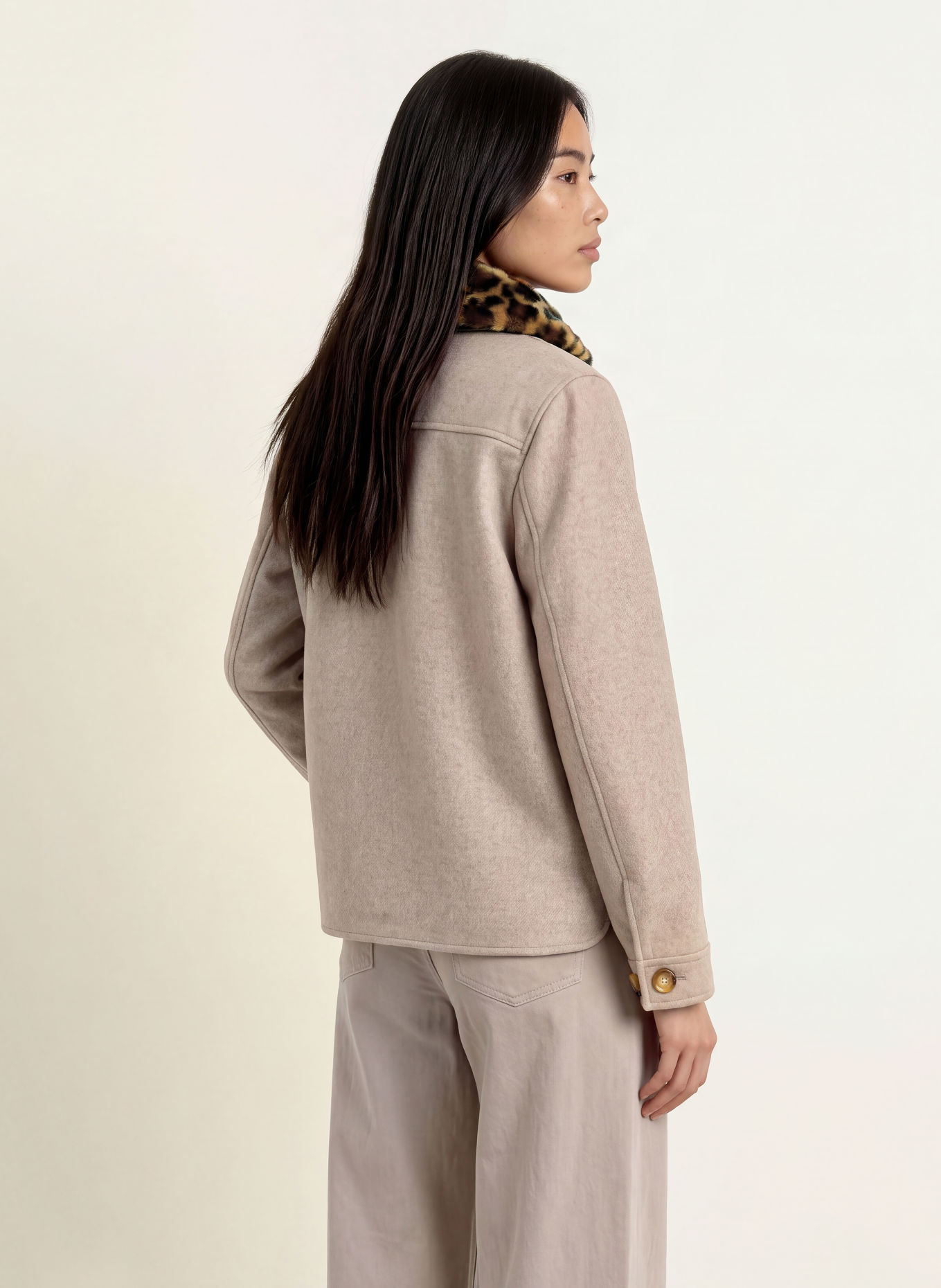 FRIEDA & FREDDIES AMAL-jas met afneembare Kraag van imitatiebont: BEIGE / BRUIN